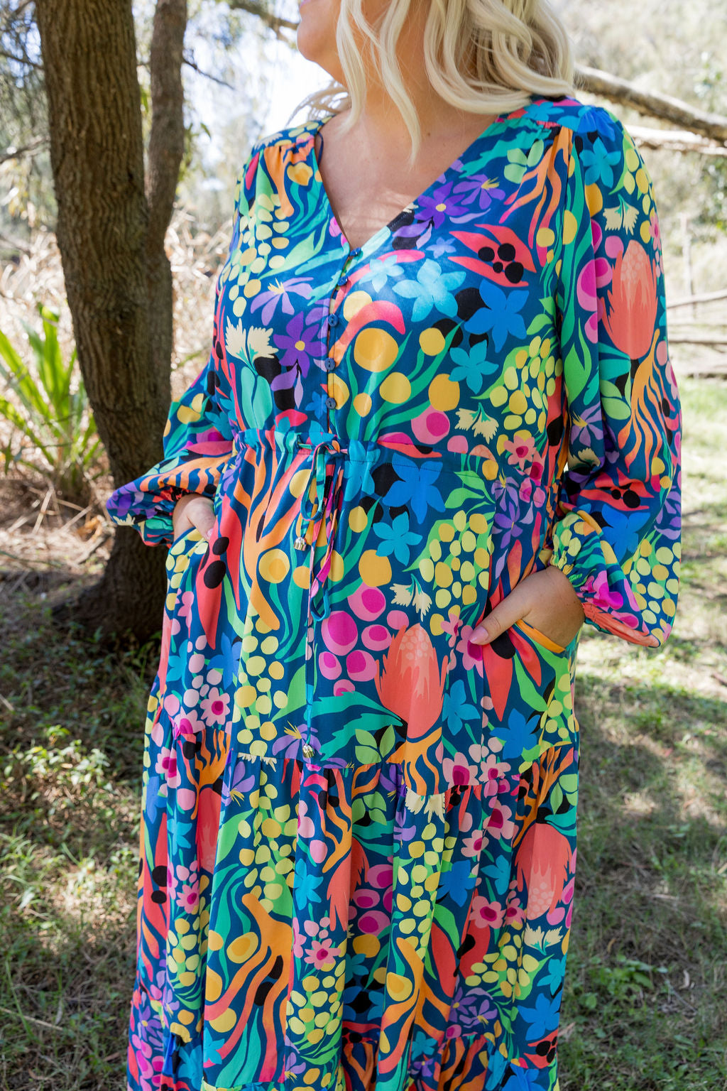 Bonnie Long Sleeve Dress in Natives by Kasey Rainbow
