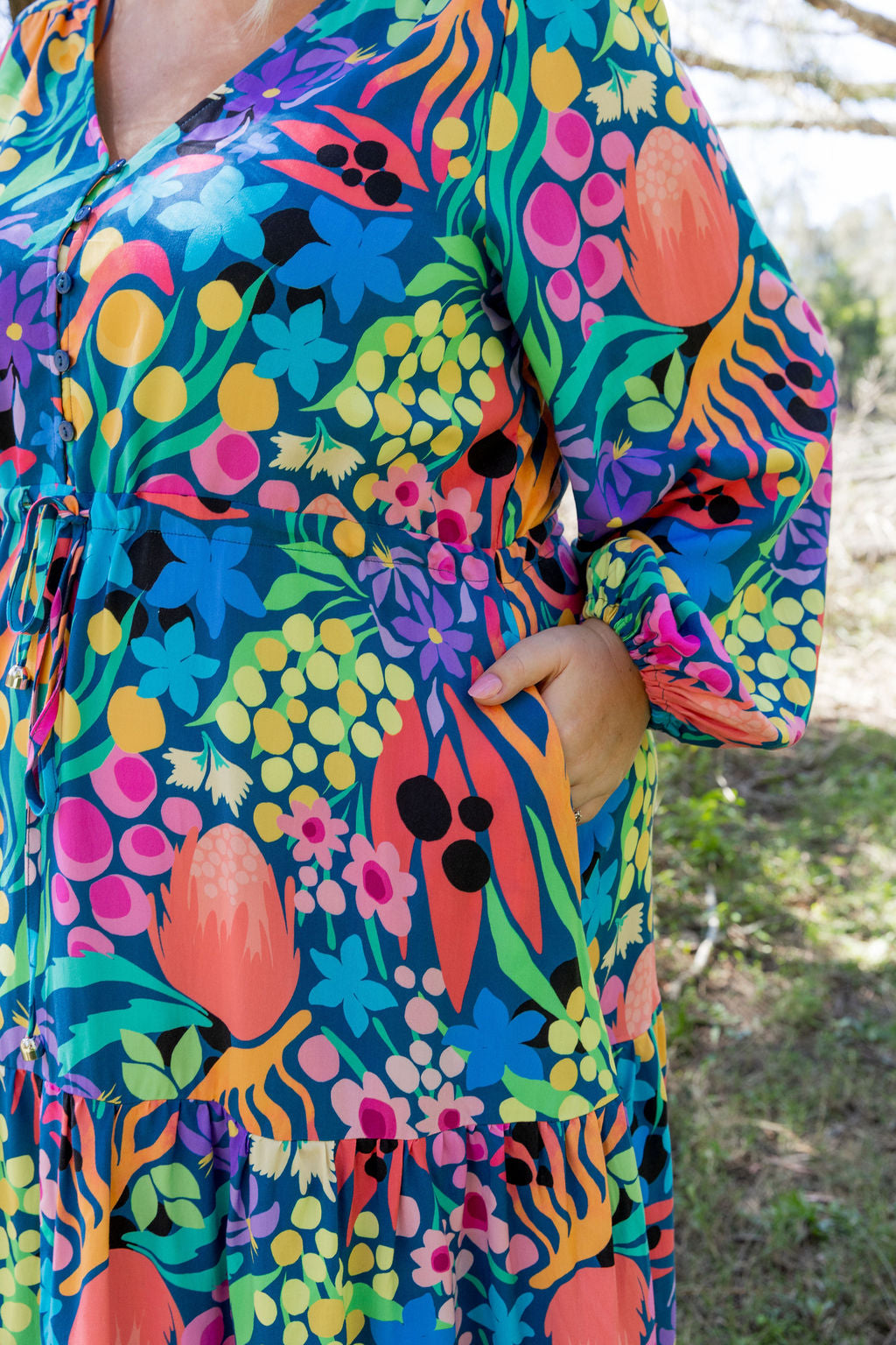 Bonnie Long Sleeve Dress in Natives by Kasey Rainbow