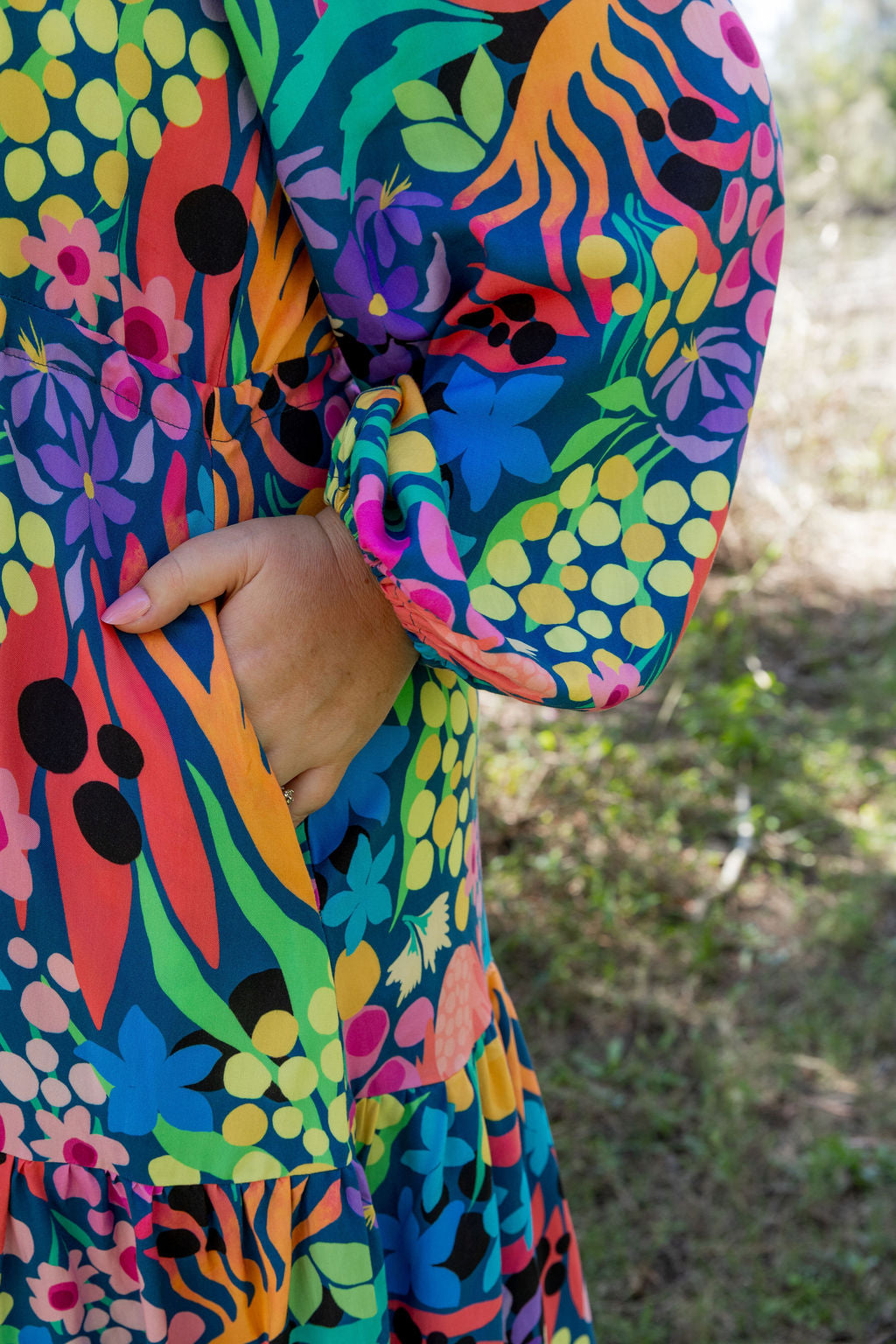 Bonnie Long Sleeve Dress in Natives by Kasey Rainbow