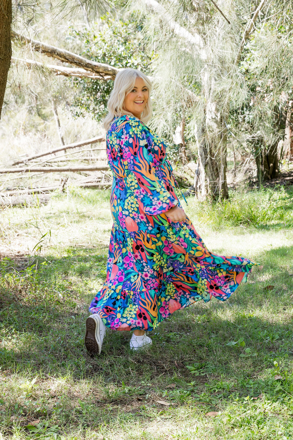 Bonnie Long Sleeve Dress in Natives by Kasey Rainbow