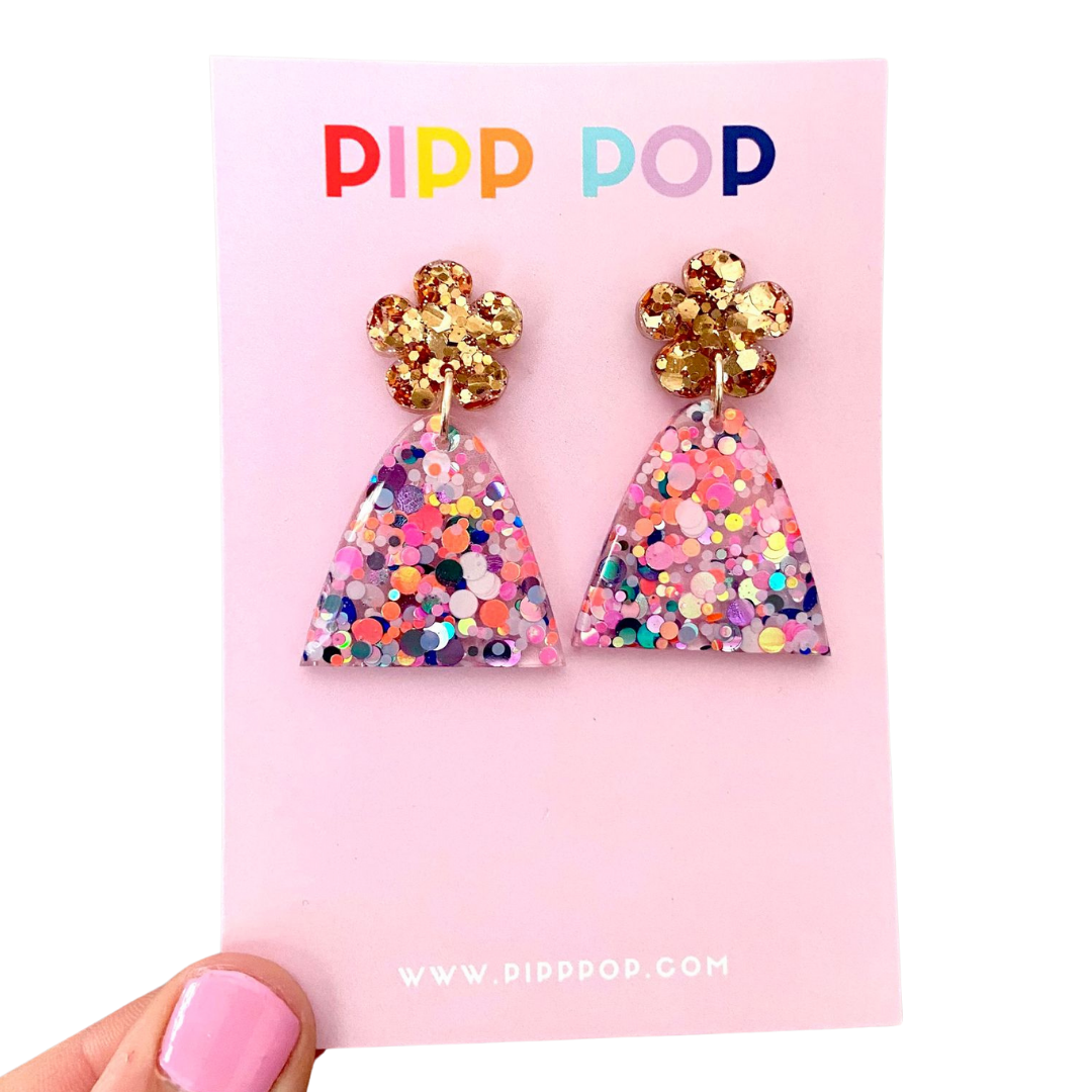 Evie Glitter Confetti Dangle Earrings