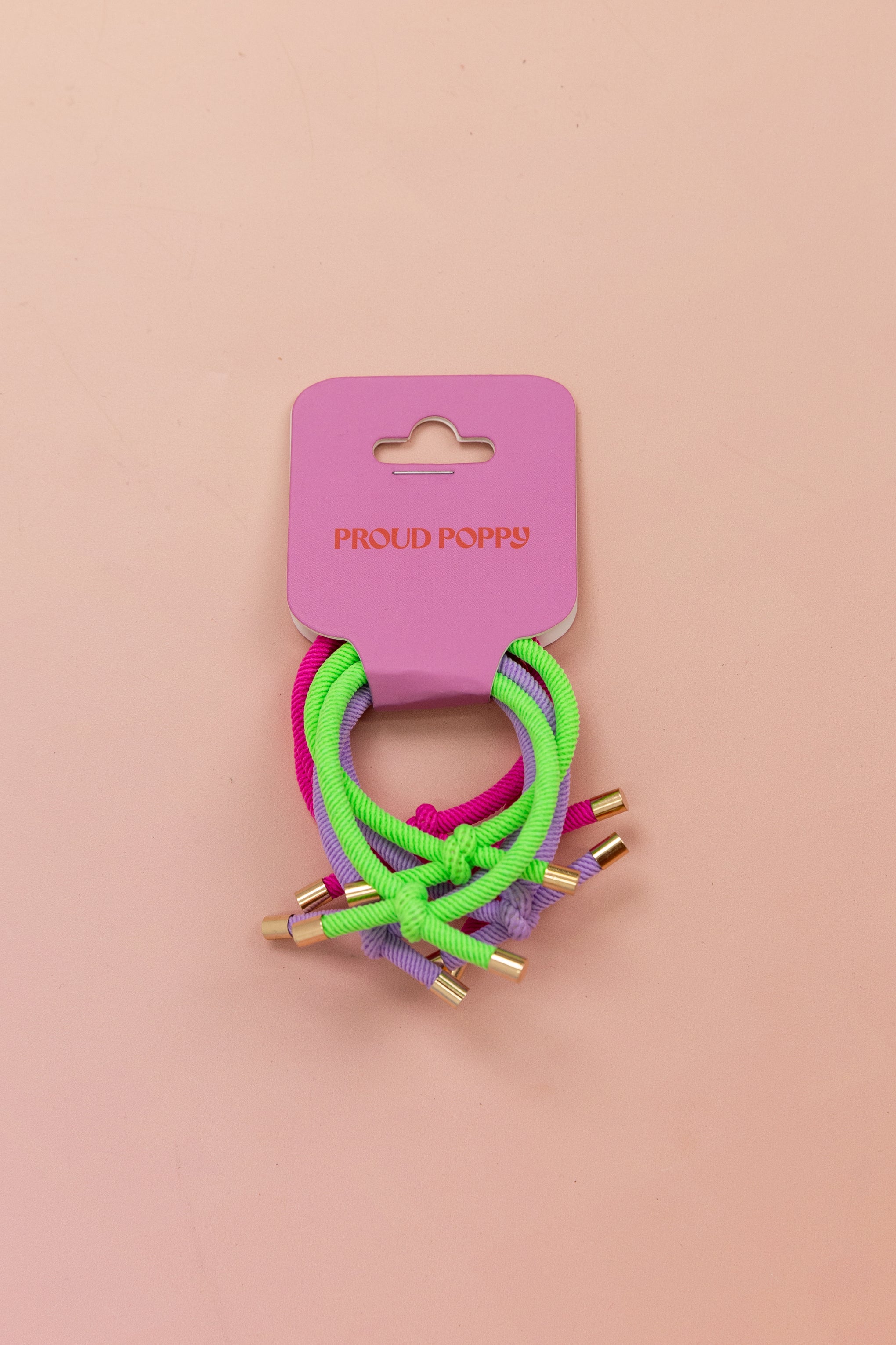 6 Pack Hair Ties in Rainbow Colours