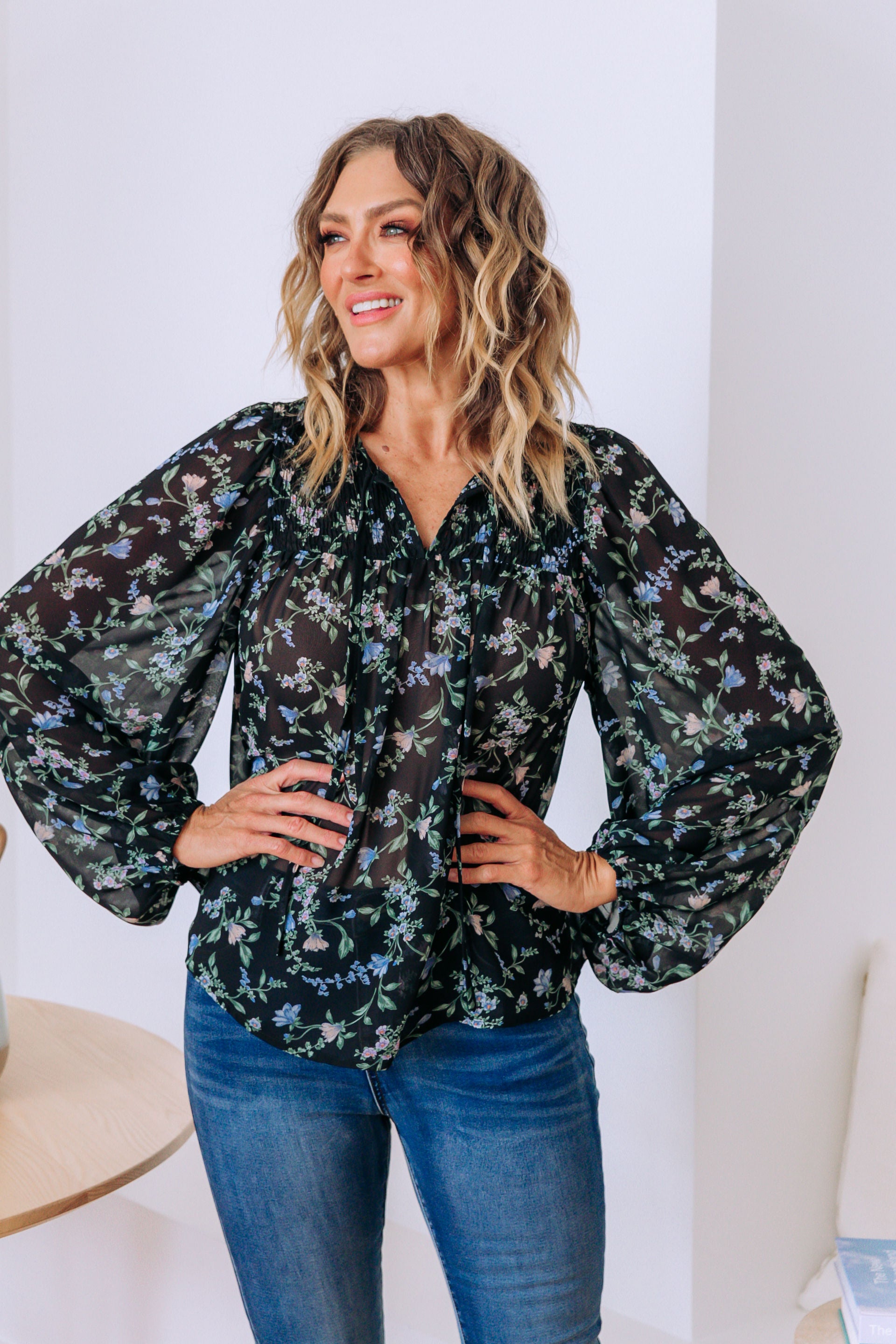 Annie Floral Long Sleeve Top