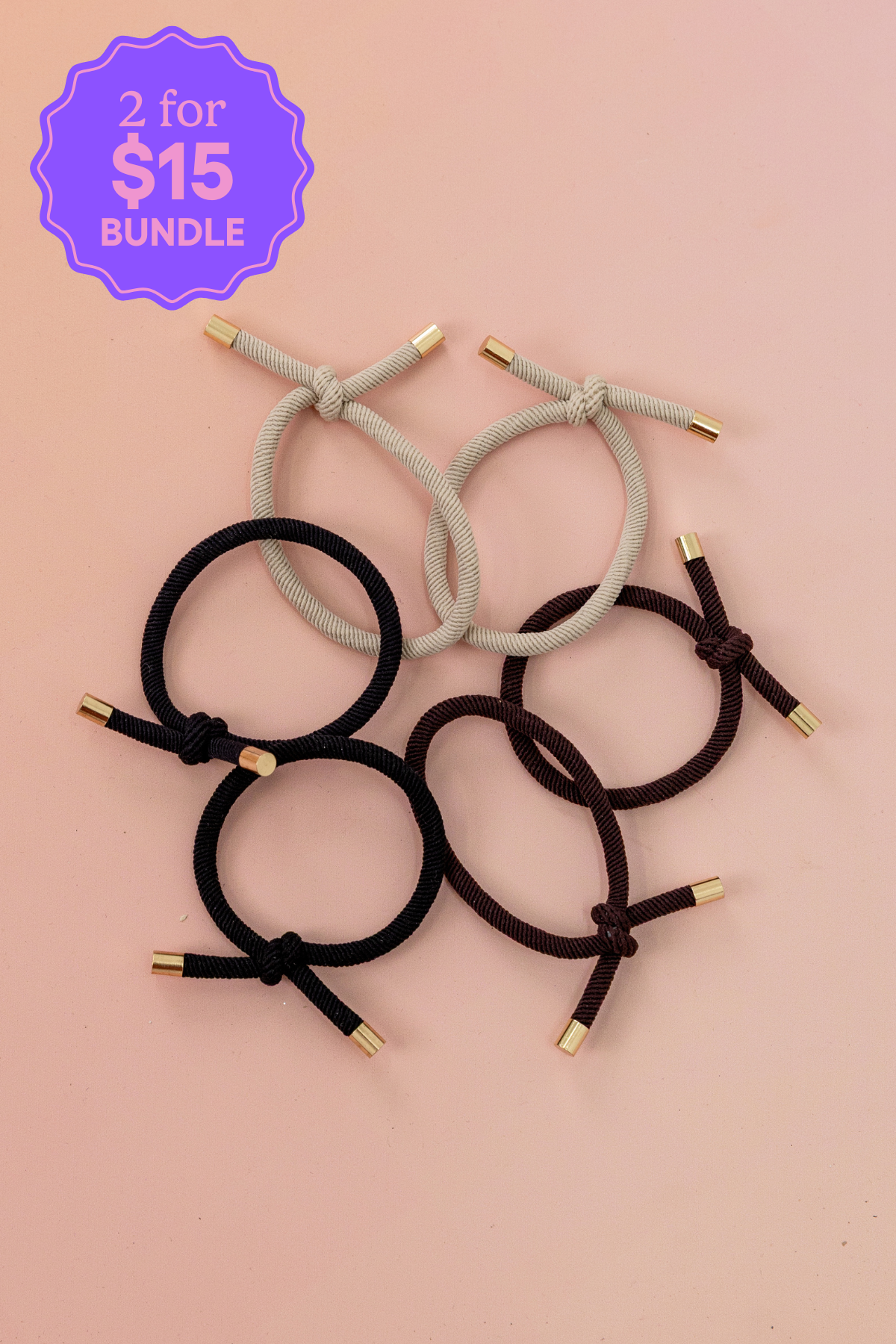 6 Pack Hair Ties in Neutrals