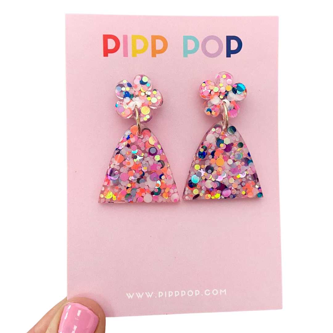 Evie Glitter Confetti Dangle Earrings