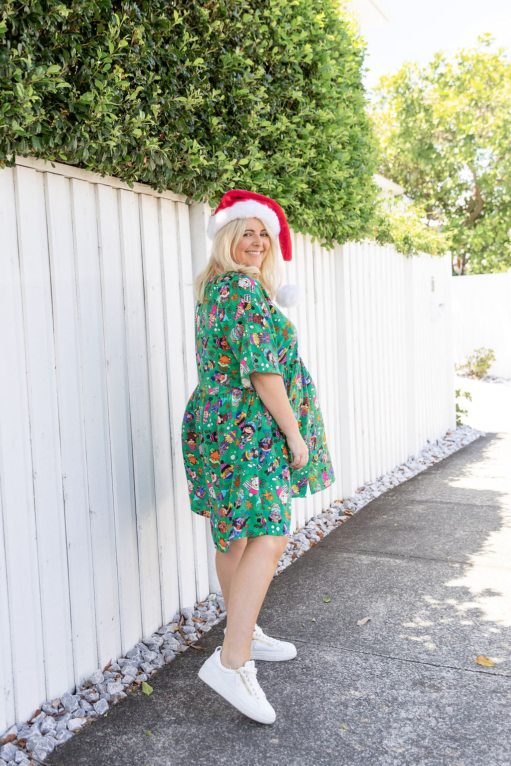 Disco Dress in Xmas Gnome by Kasey Rainbow