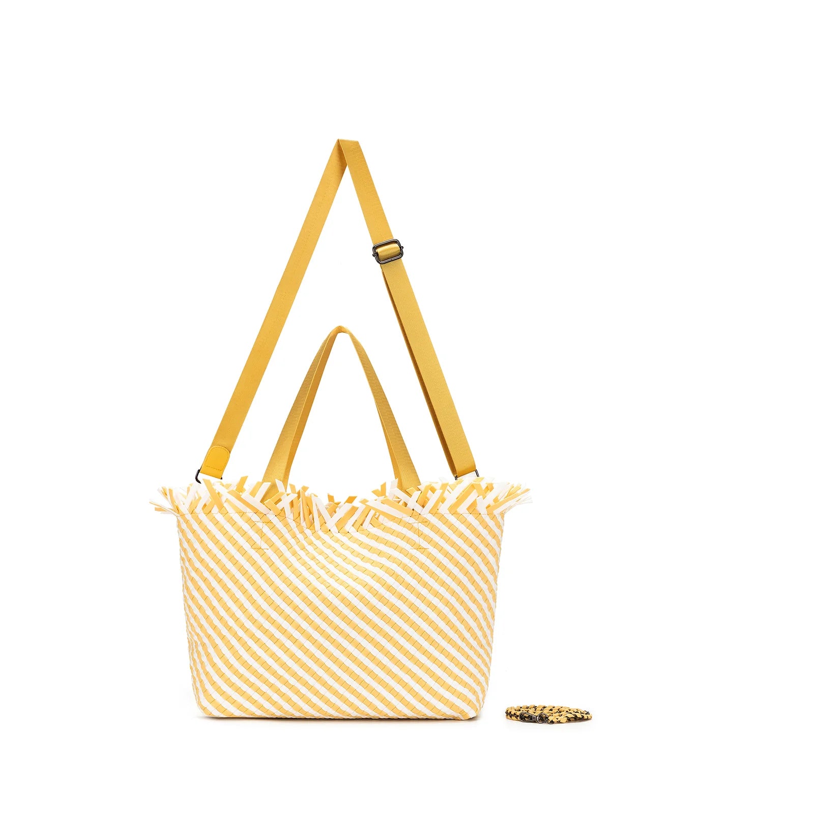 Bahama Yellow Large 2 Piece Woven Tote Bag by Black Caviar