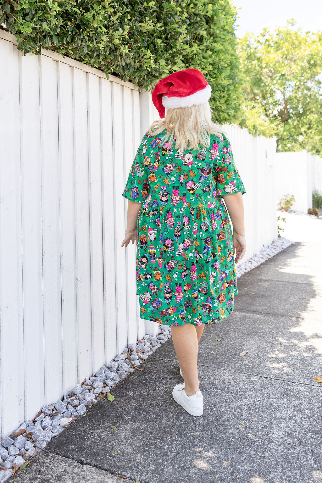 Disco Dress in Xmas Gnome by Kasey Rainbow