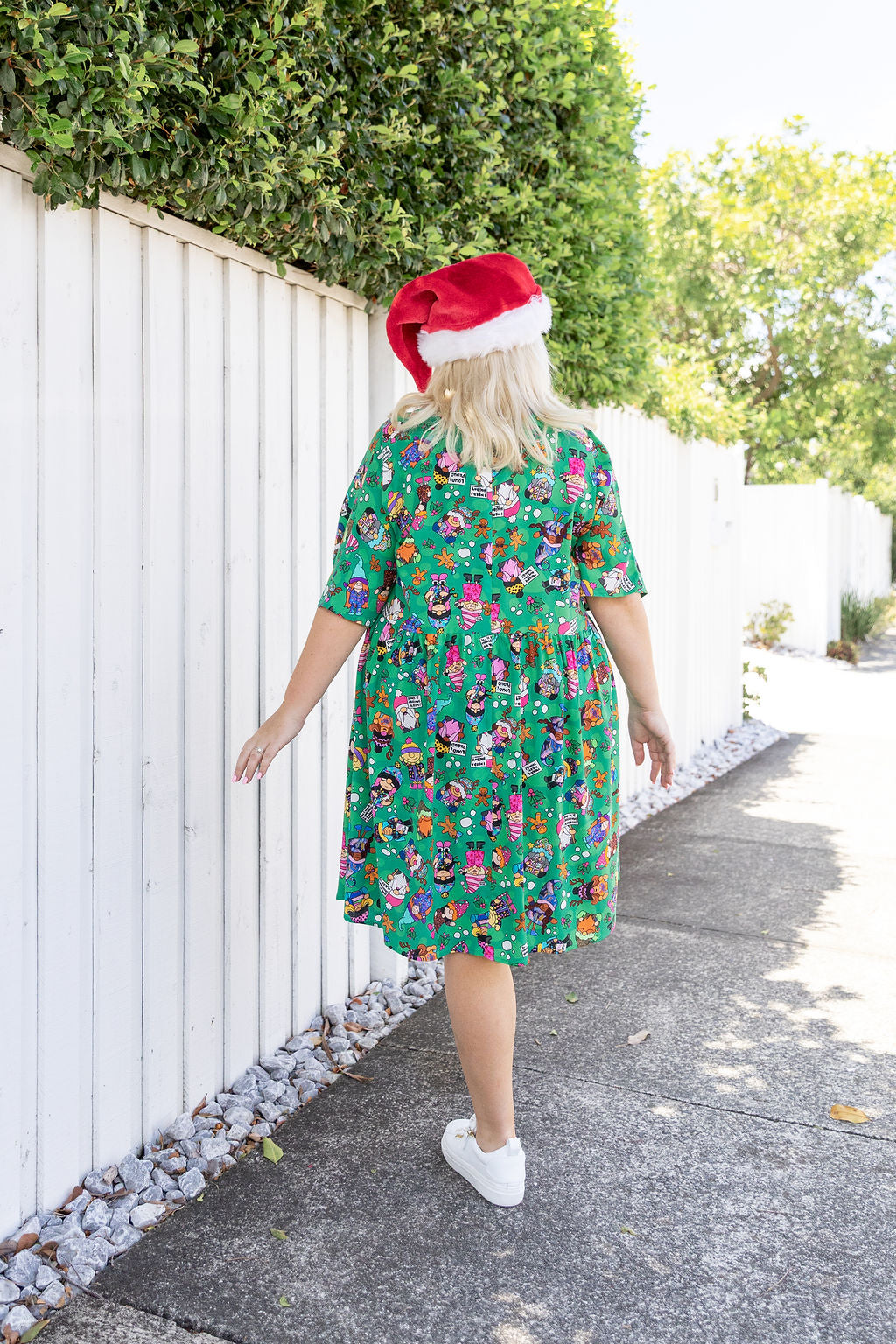 Disco Dress in Xmas Gnome by Kasey Rainbow