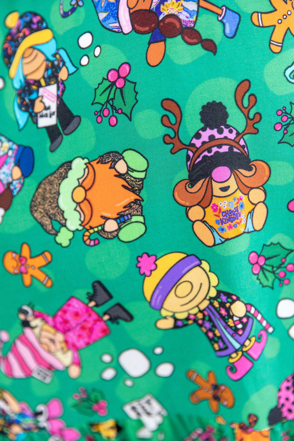 Disco Dress in Xmas Gnome by Kasey Rainbow