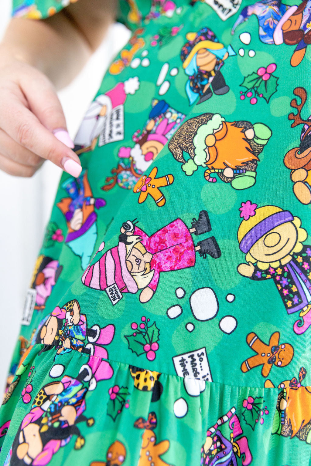 Disco Dress in Xmas Gnome by Kasey Rainbow