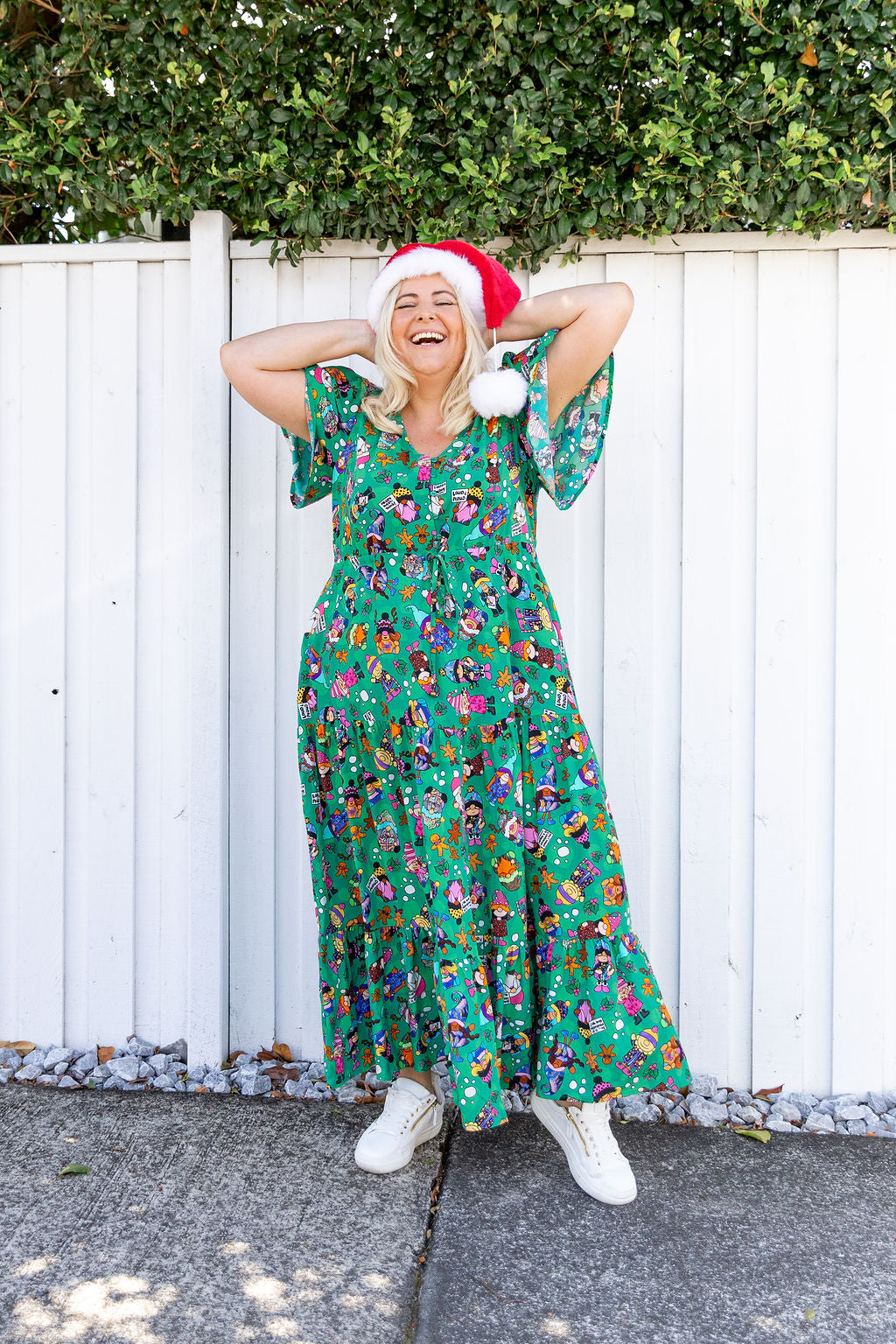 Bonnie Maxi Dress in Xmas Gnome by Kasey Rainbow