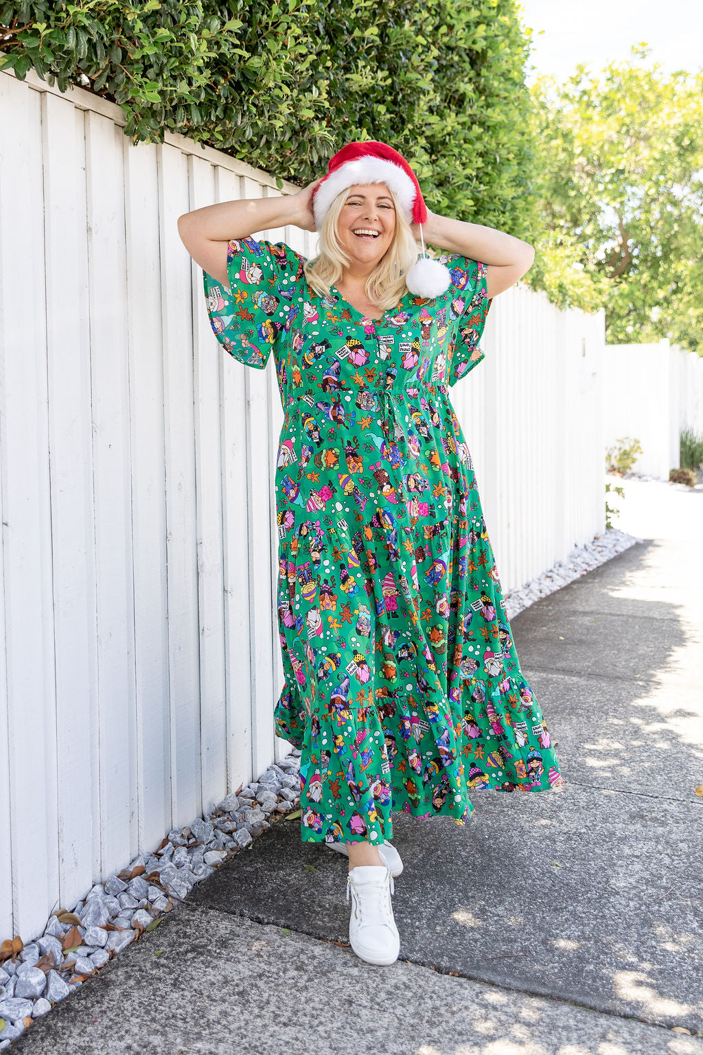 Bonnie Maxi Dress in Xmas Gnome by Kasey Rainbow