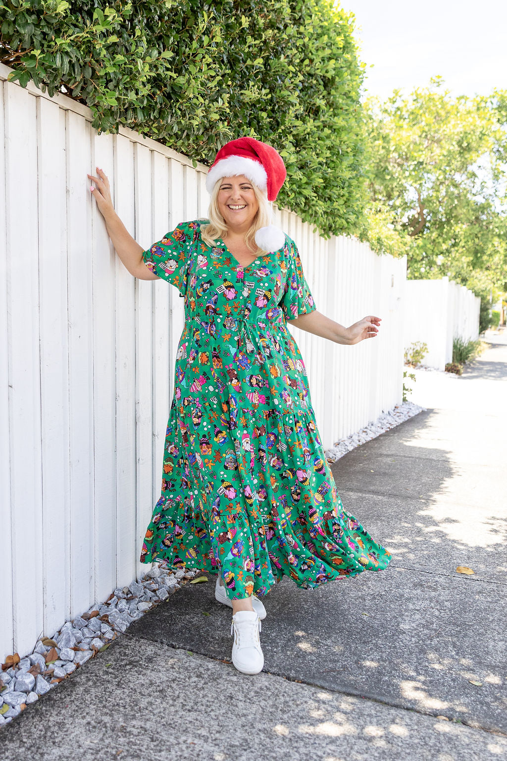 Bonnie Maxi Dress in Xmas Gnome by Kasey Rainbow