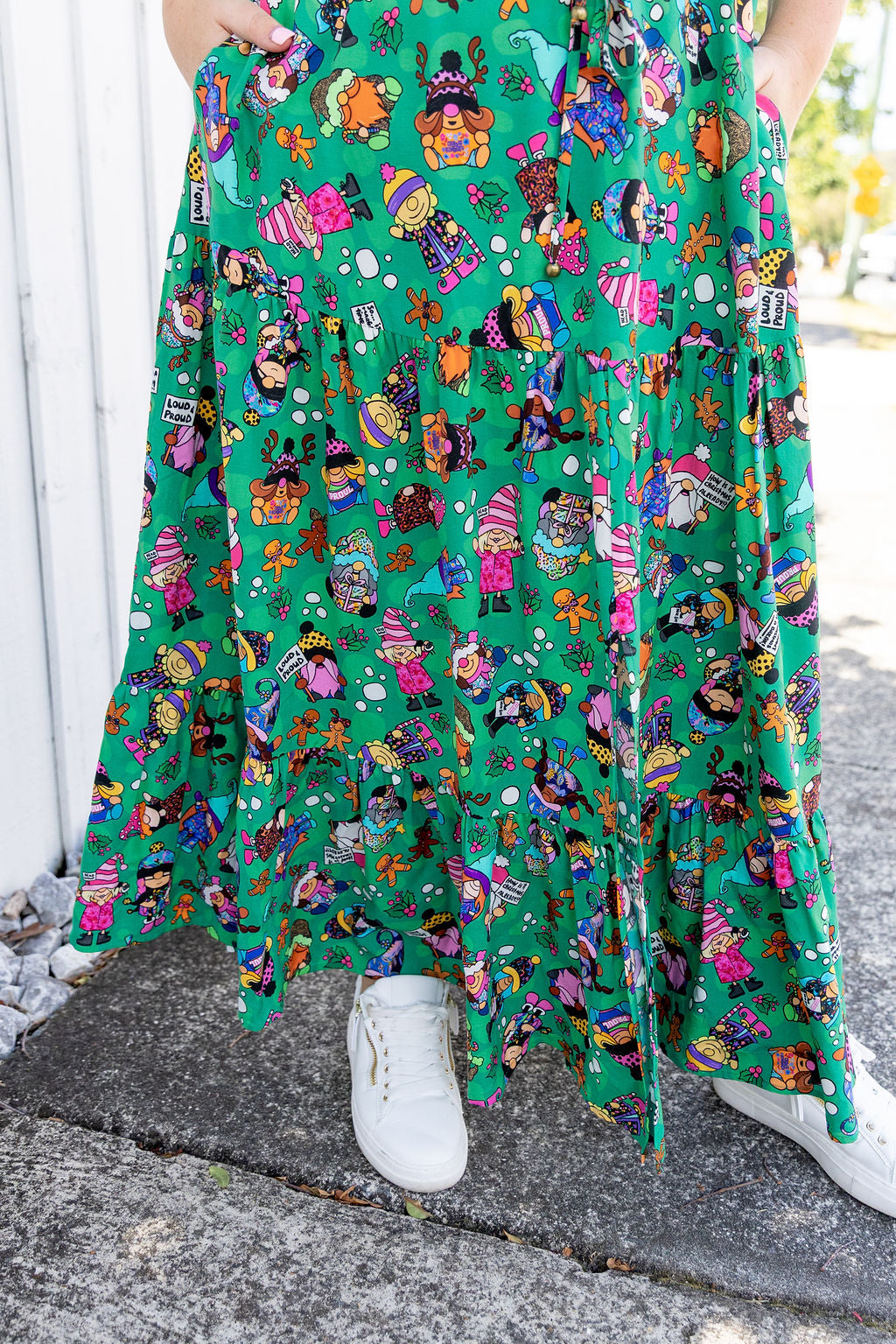 Bonnie Maxi Dress in Xmas Gnome by Kasey Rainbow