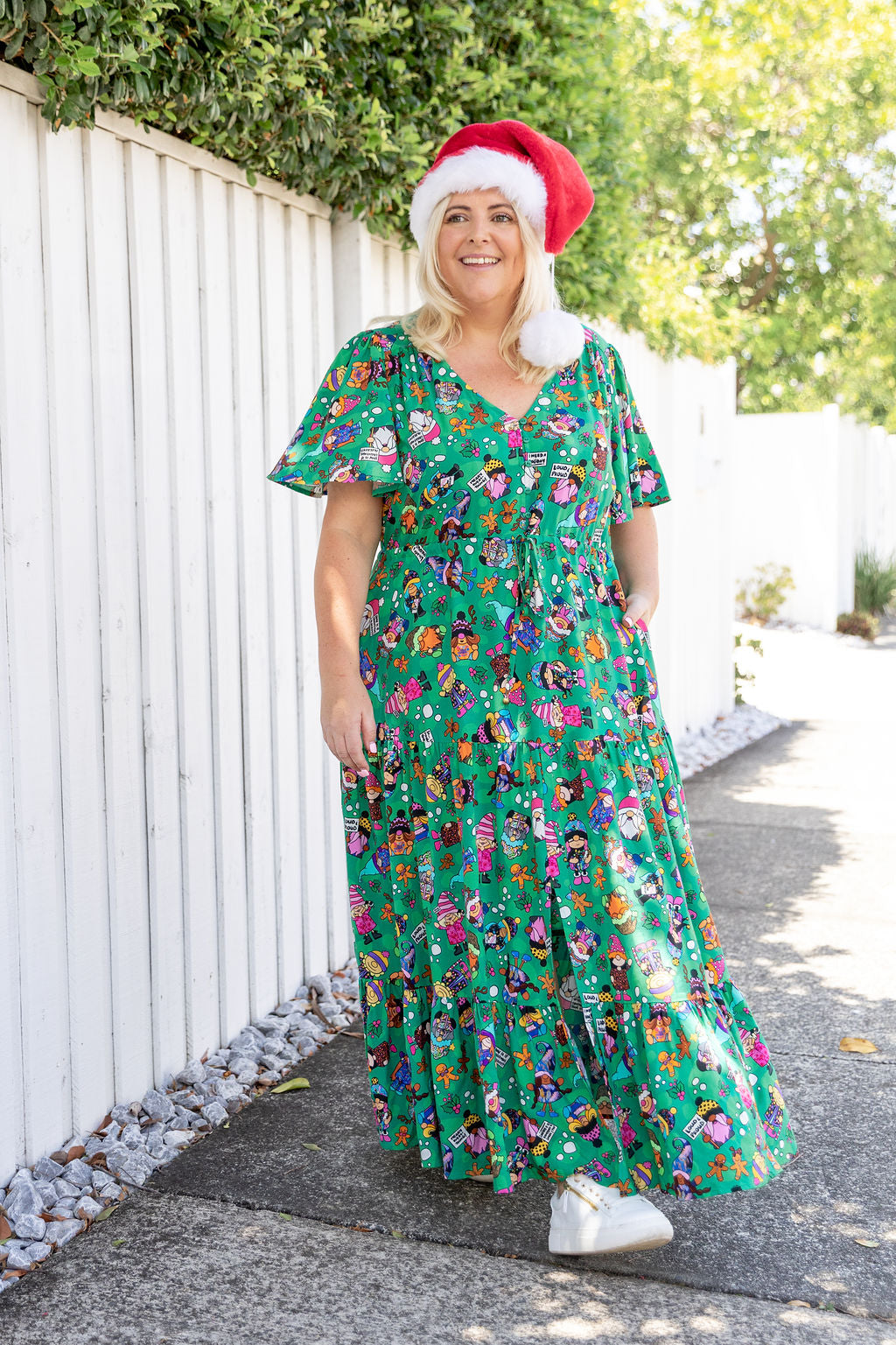 Bonnie Maxi Dress in Xmas Gnome by Kasey Rainbow