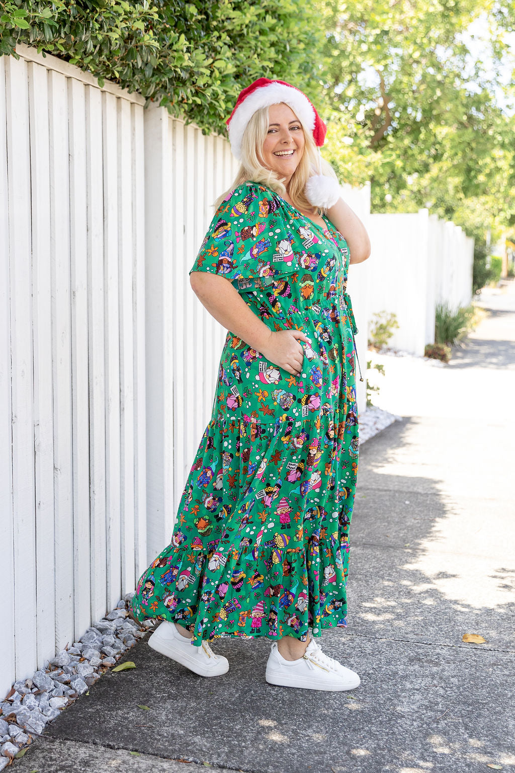 Bonnie Maxi Dress in Xmas Gnome by Kasey Rainbow