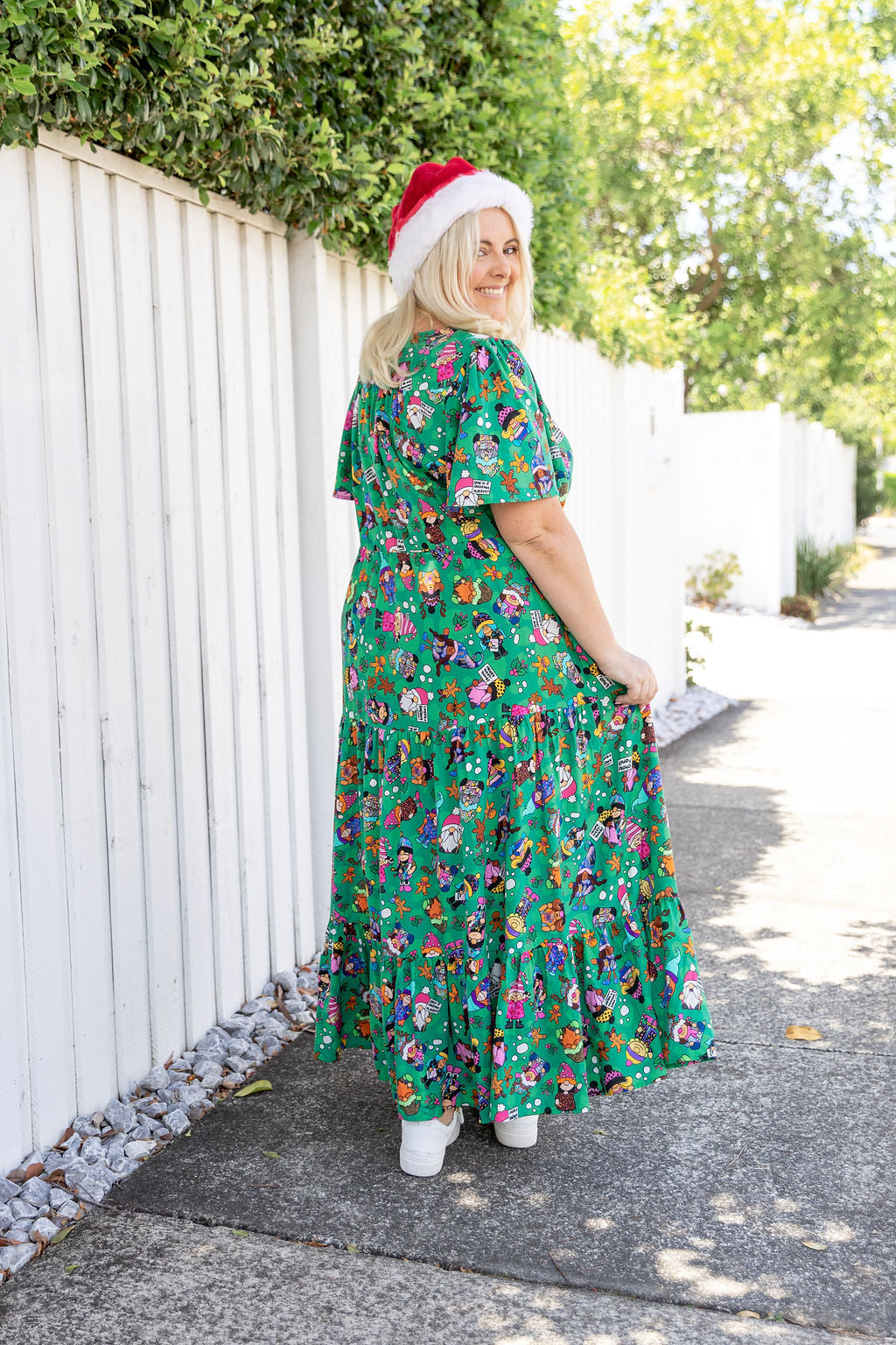Bonnie Maxi Dress in Xmas Gnome by Kasey Rainbow