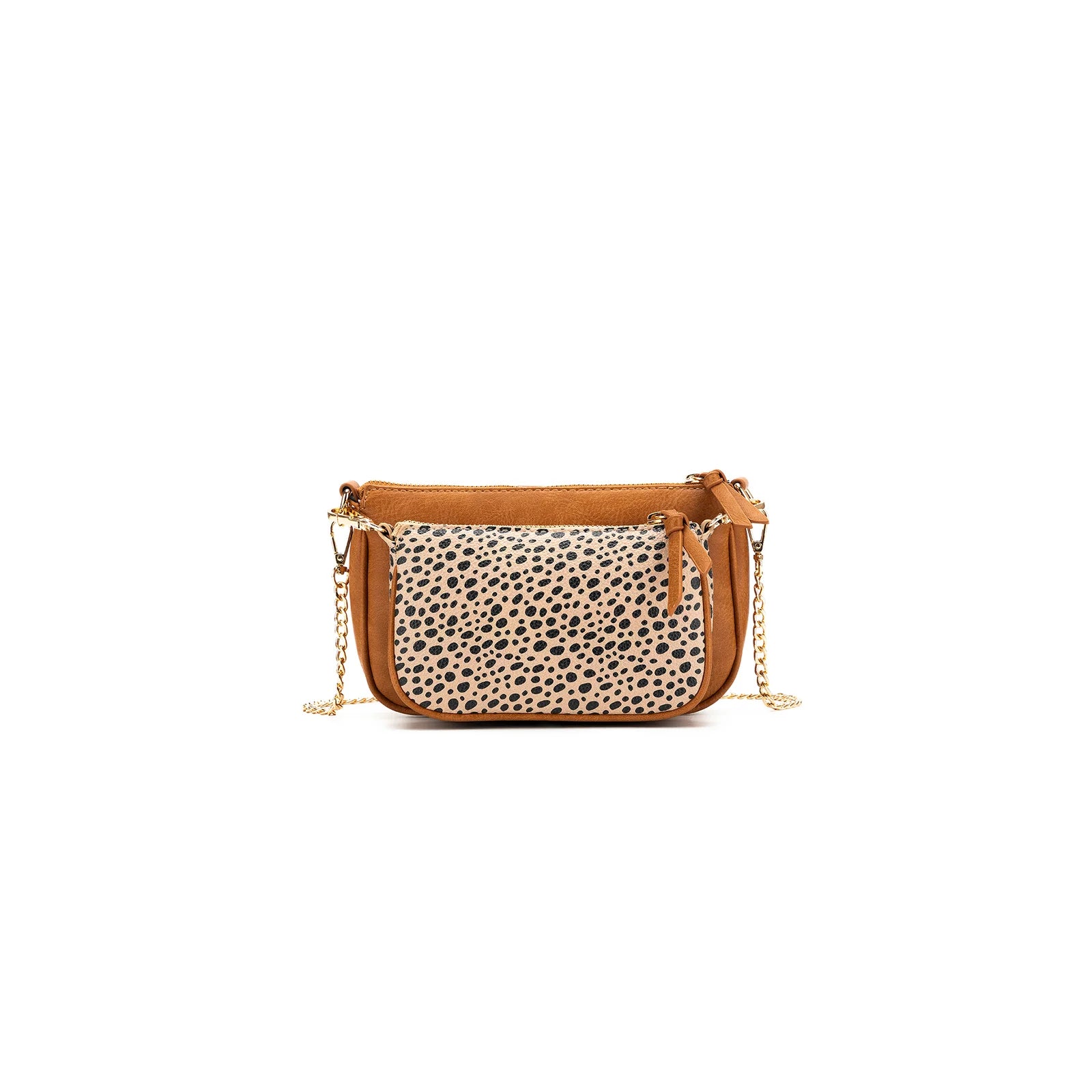 Sabie Tan & Pebbled 2 Piece Crossbody Bag by Black Caviar