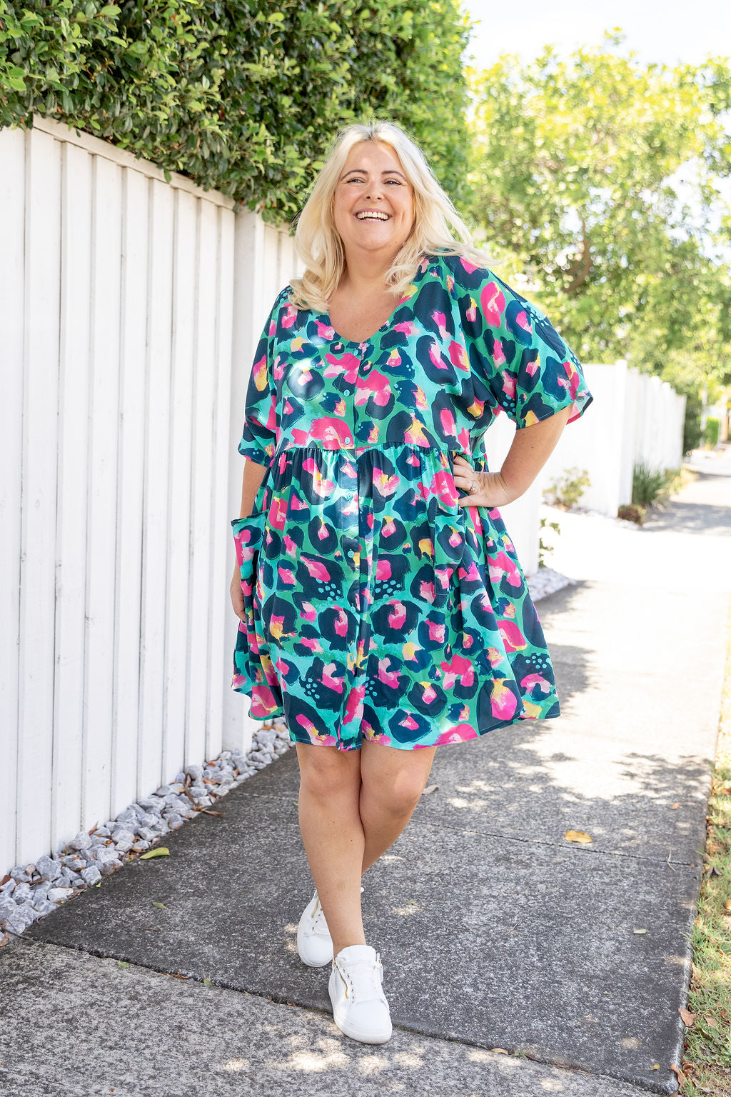 Disco Dress in Green Leopard by Kasey Rainbow