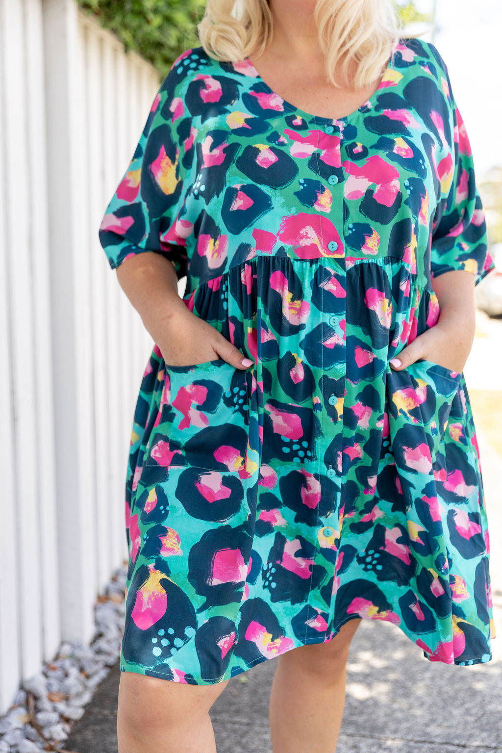 Disco Dress in Green Leopard by Kasey Rainbow