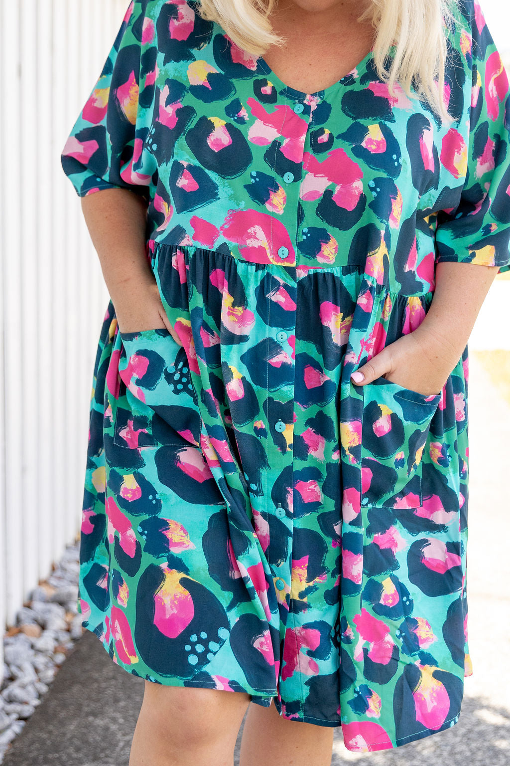 Disco Dress in Green Leopard by Kasey Rainbow