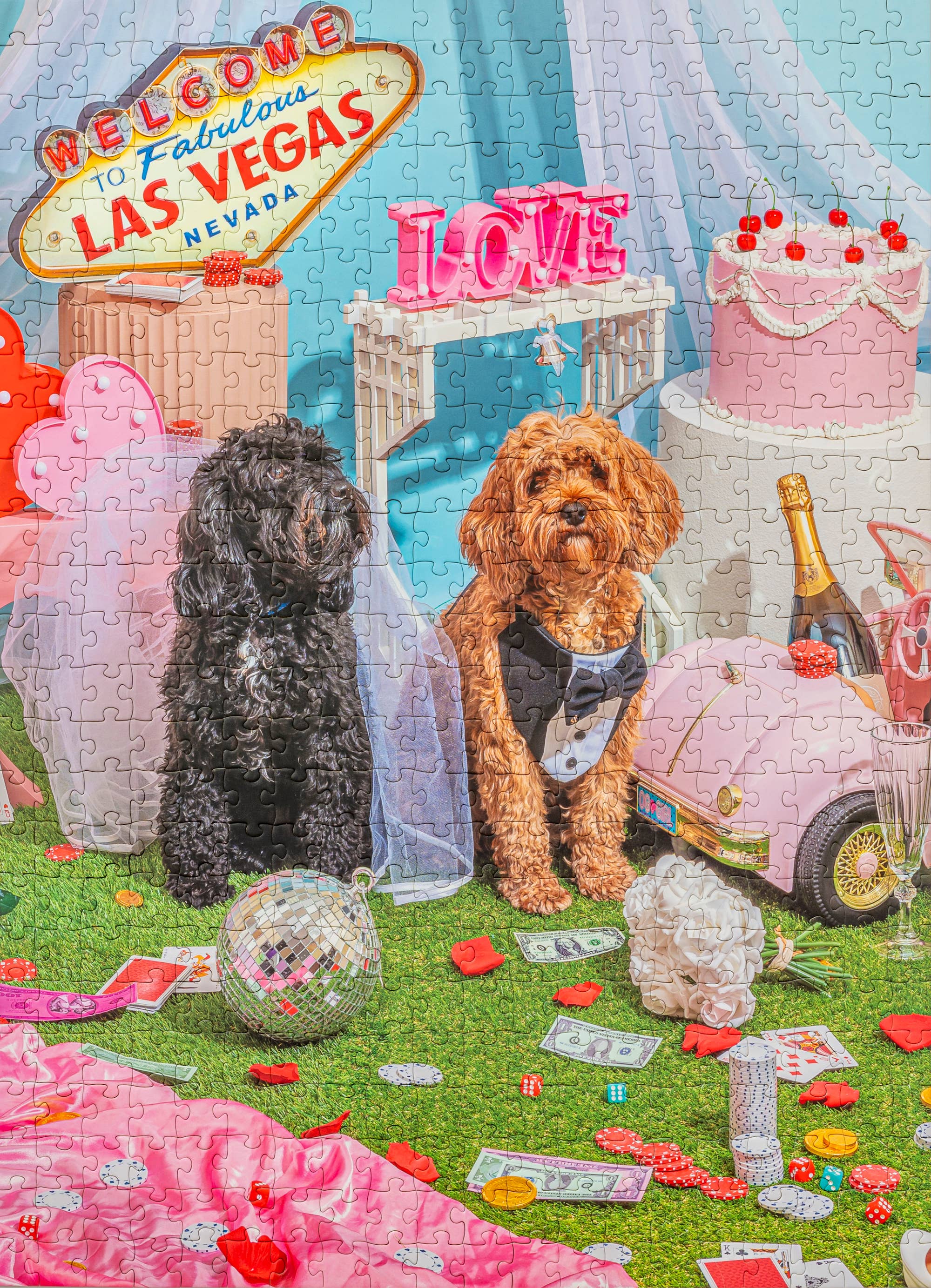Puppy Love 500 Piece Jigsaw Puzzle Game w/ Canvas Bag