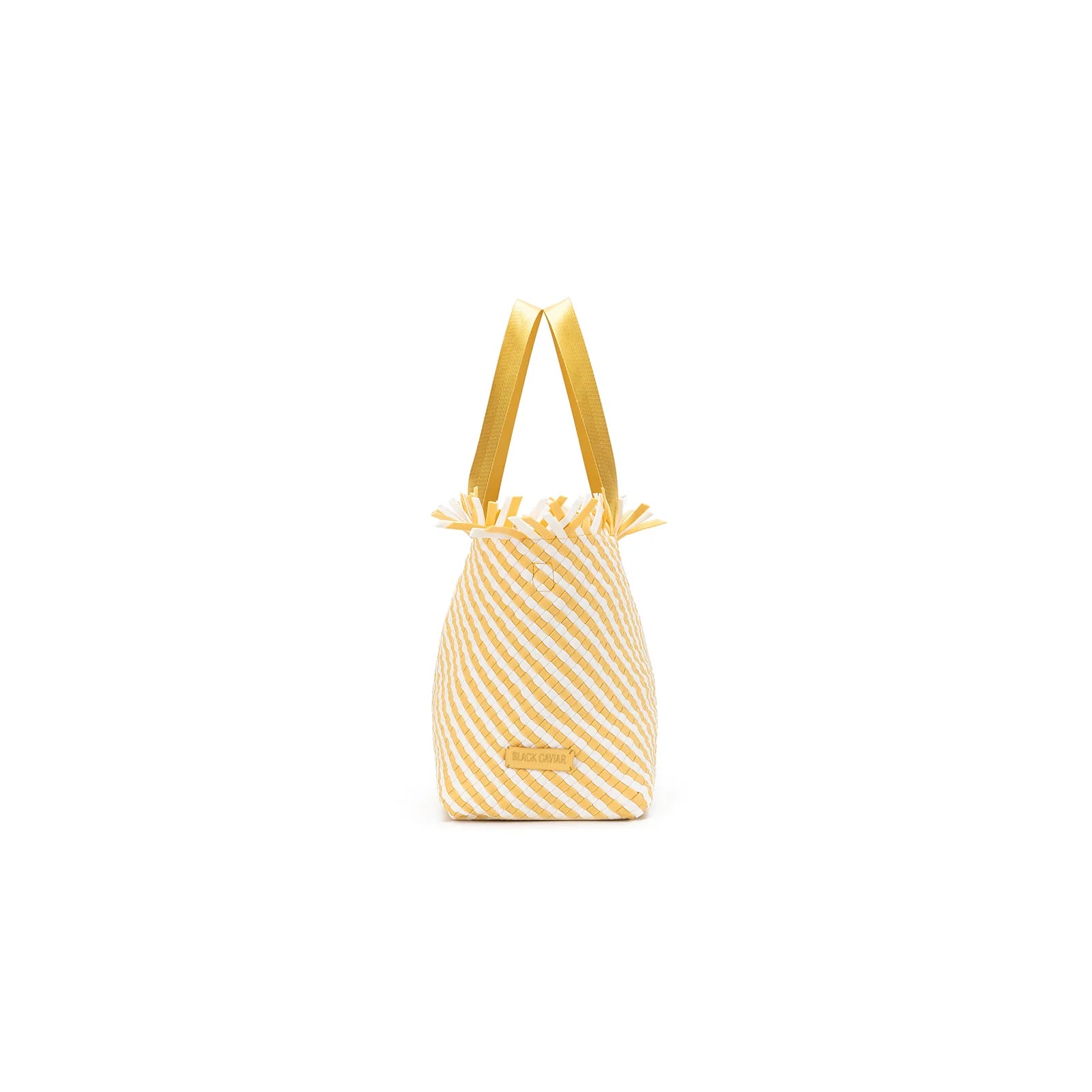 Bahama Yellow Large 2 Piece Woven Tote Bag by Black Caviar