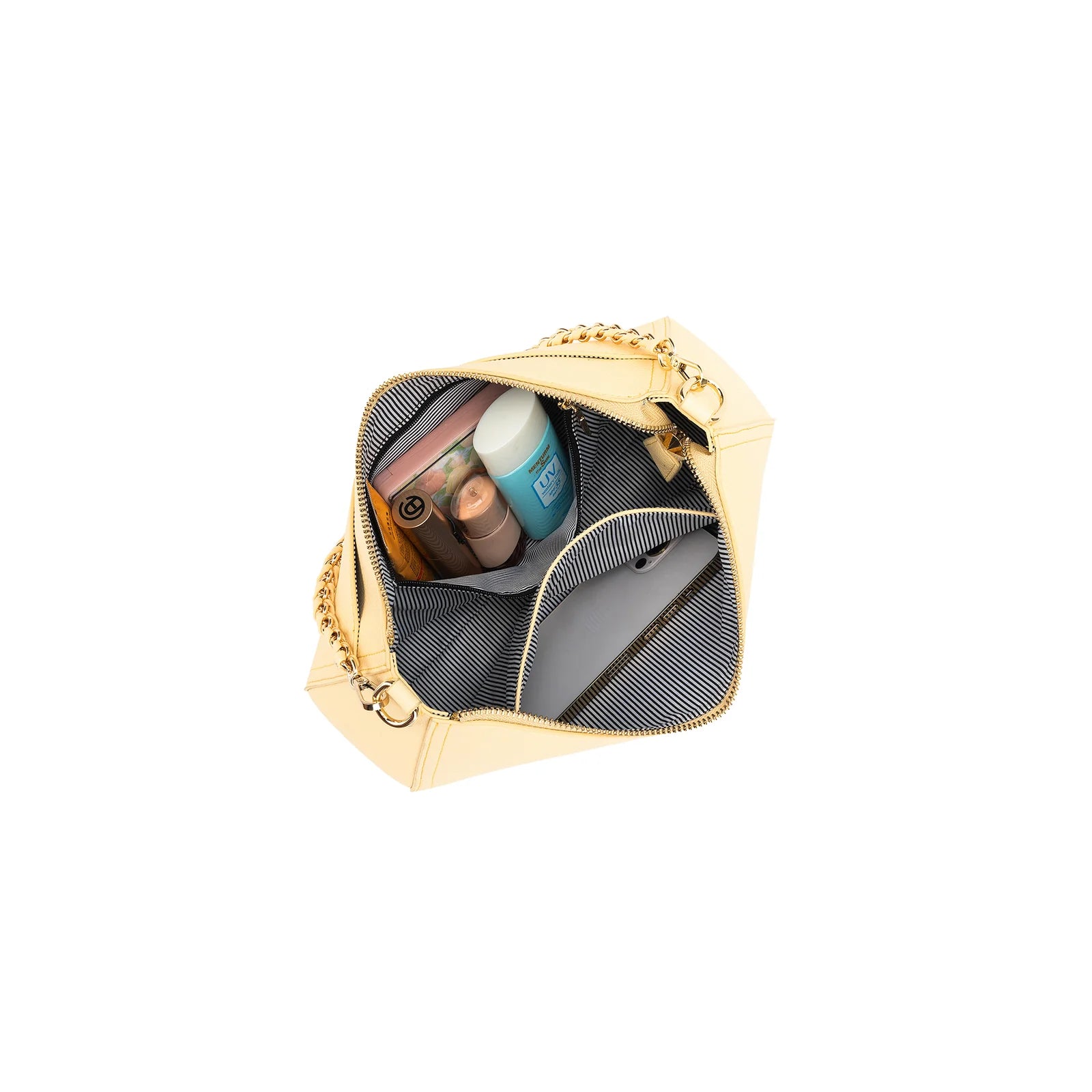 Eloise Yellow Chiffon Crossbody Bag by Black Caviar