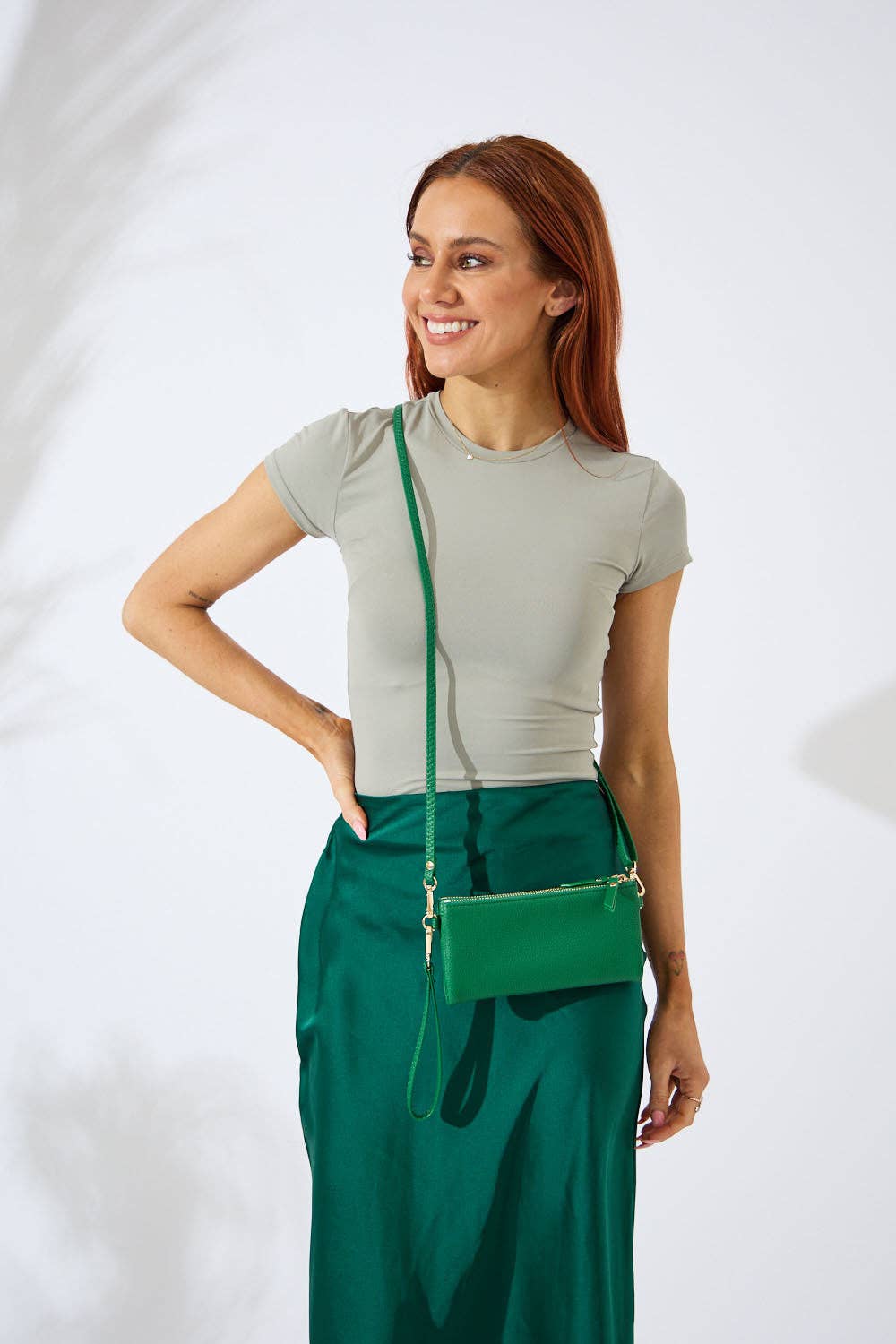 New Haven Crossbody Wallet - Emerald Green