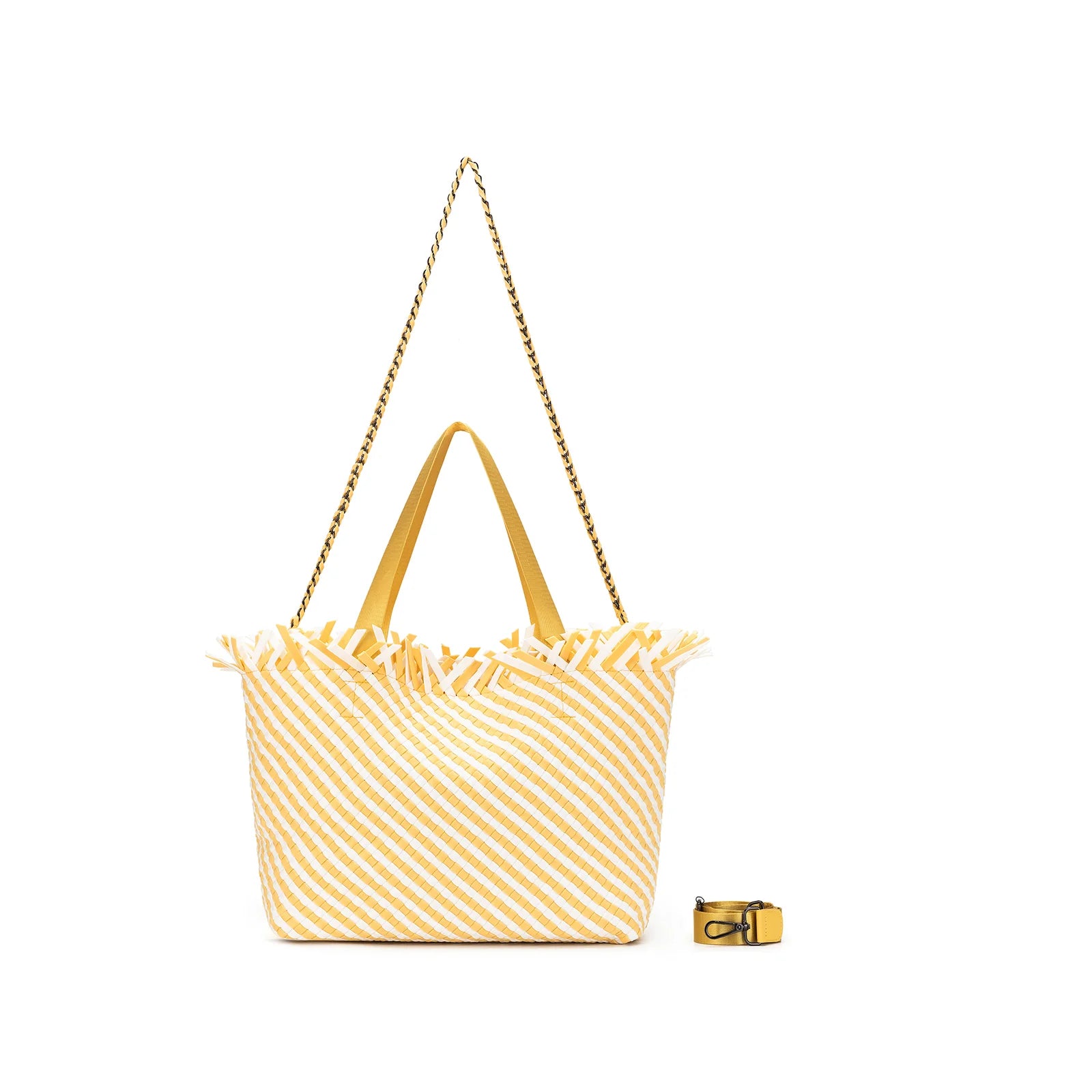 Bahama Yellow Large 2 Piece Woven Tote Bag by Black Caviar