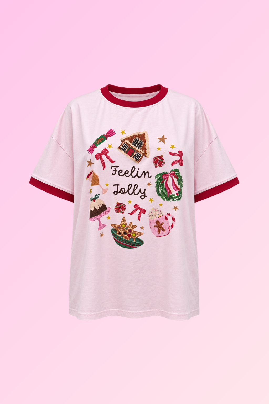 Alfie Oversized Tee in Feelin Jolly Pink