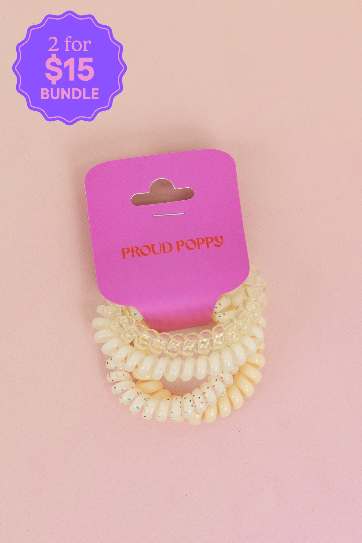 Yellow Coil Hair Ties – 4 Pack