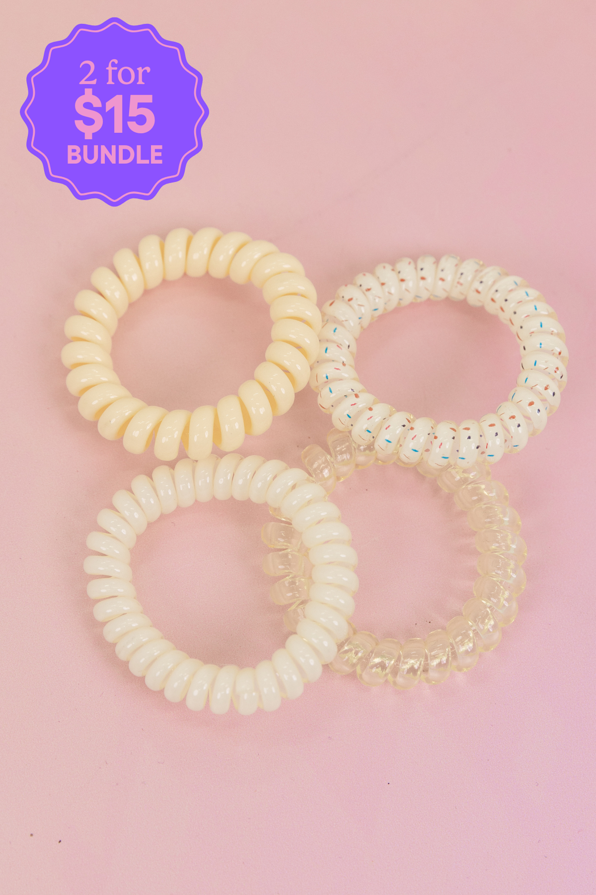 Yellow Coil Hair Ties – 4 Pack