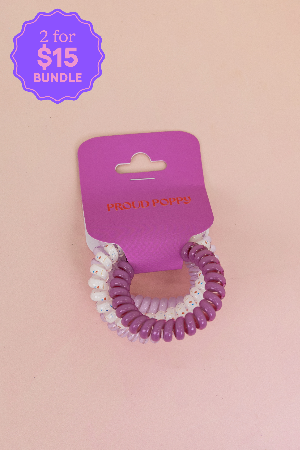 Purple Coil Hair Ties – 4 Pack
