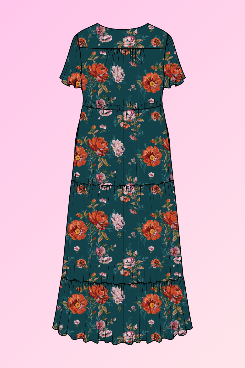 Bonnie Maxi Dress in Ruby Garden