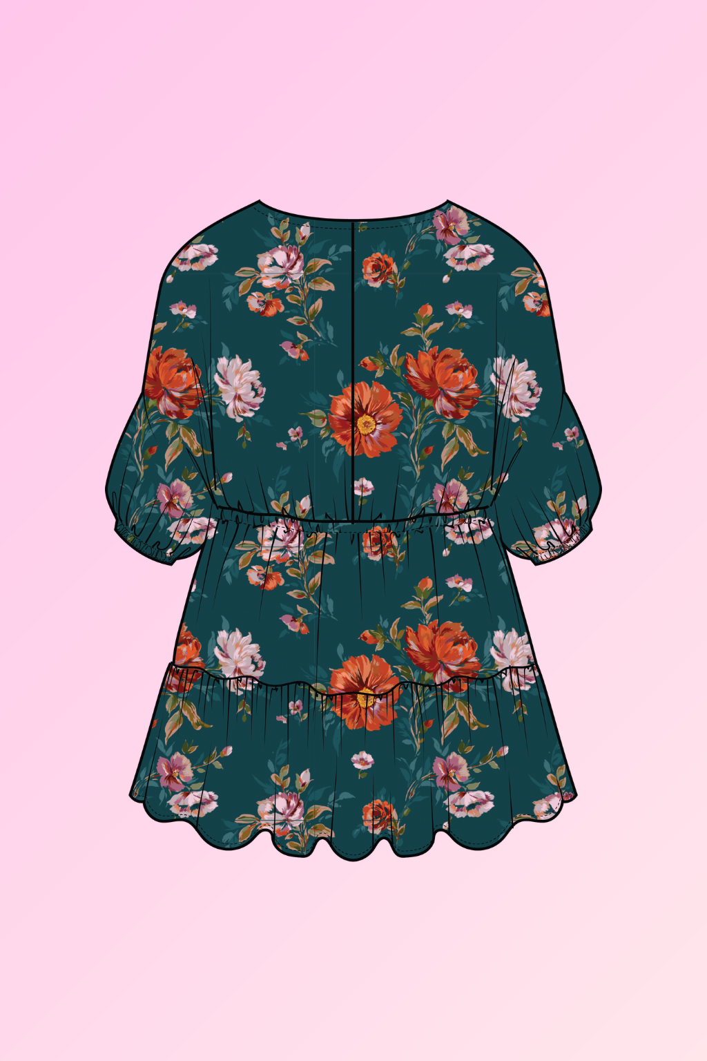 Brooklyn Top in Ruby Garden