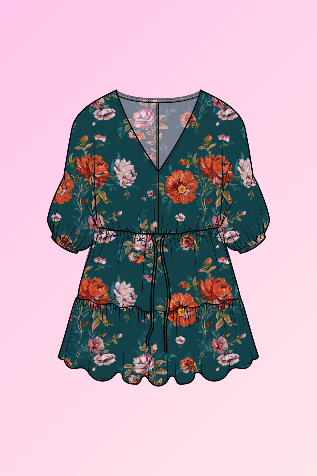 Brooklyn Top in Ruby Garden