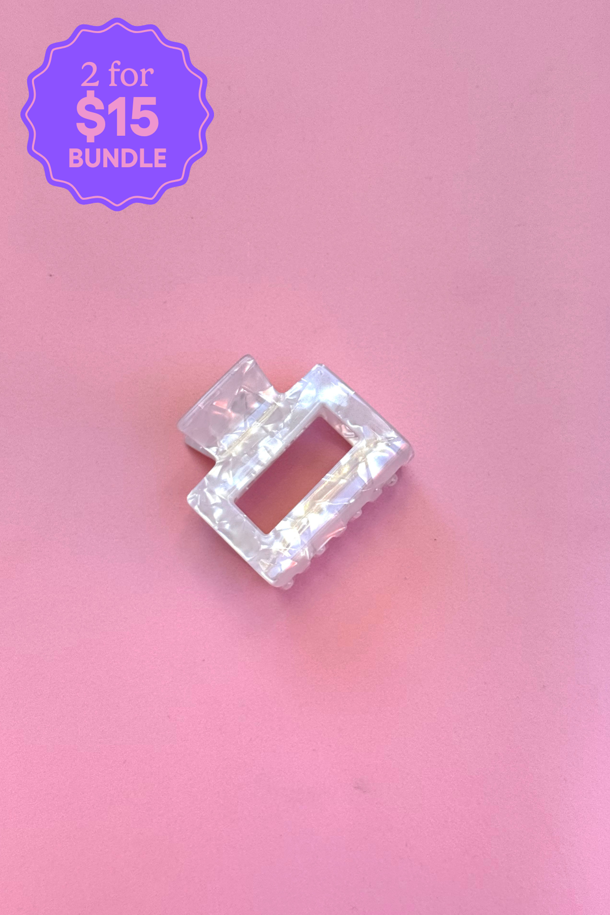 Clear Marble Hair Claw Clip