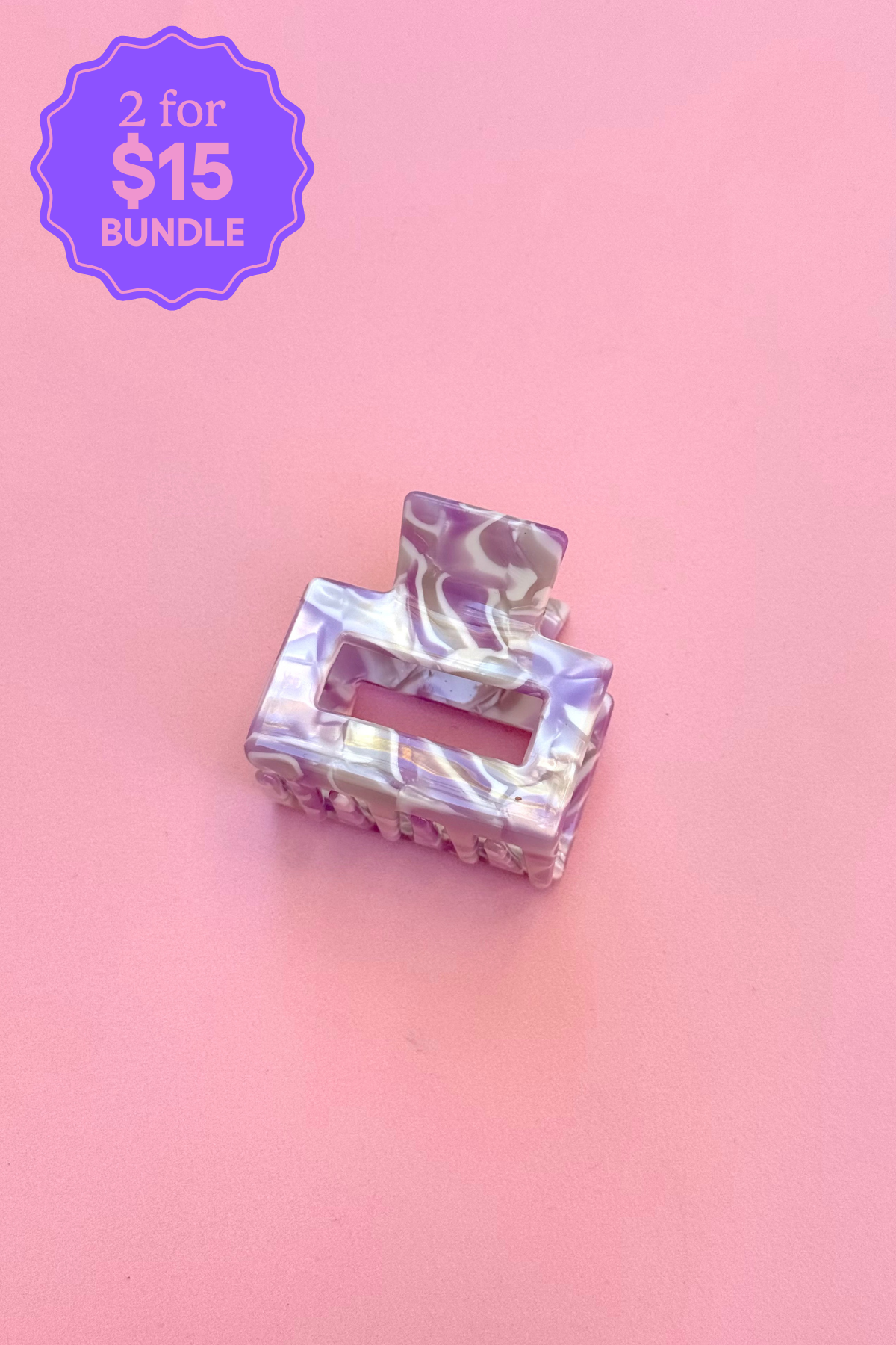 Purple Marble Hair Claw Clip