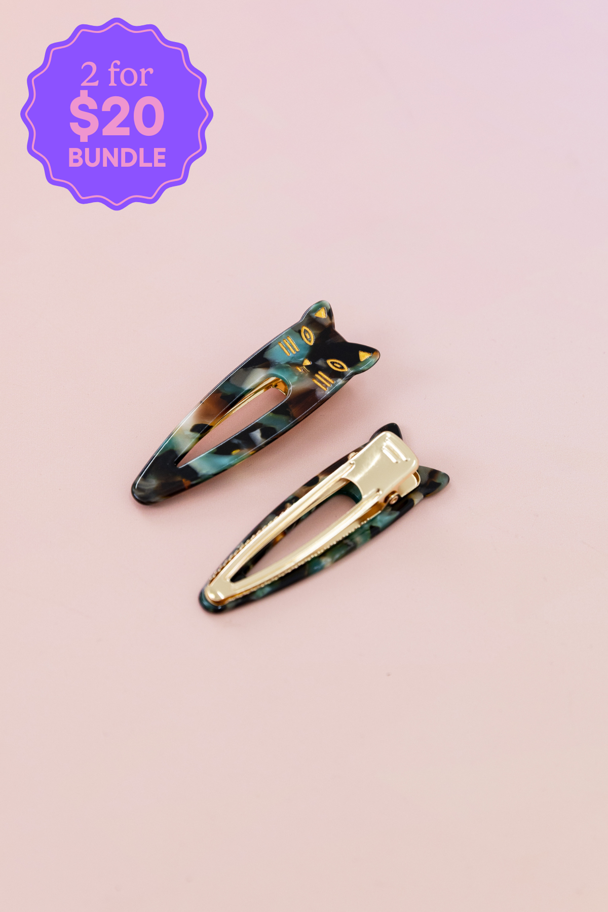 Cat Clips in Black & Green