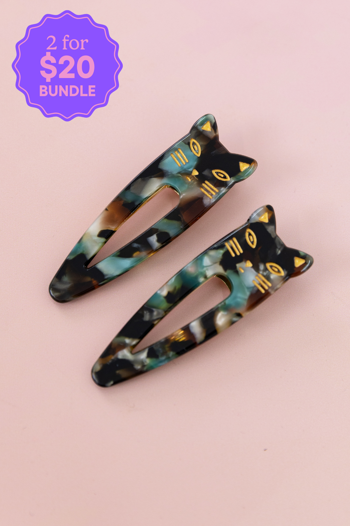 Cat Clips in Black & Green