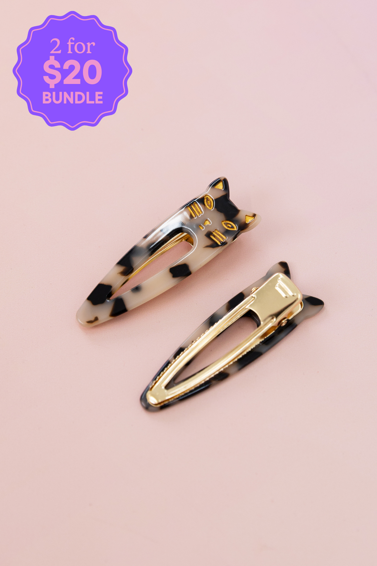 Cat Hair Clips in Leopard