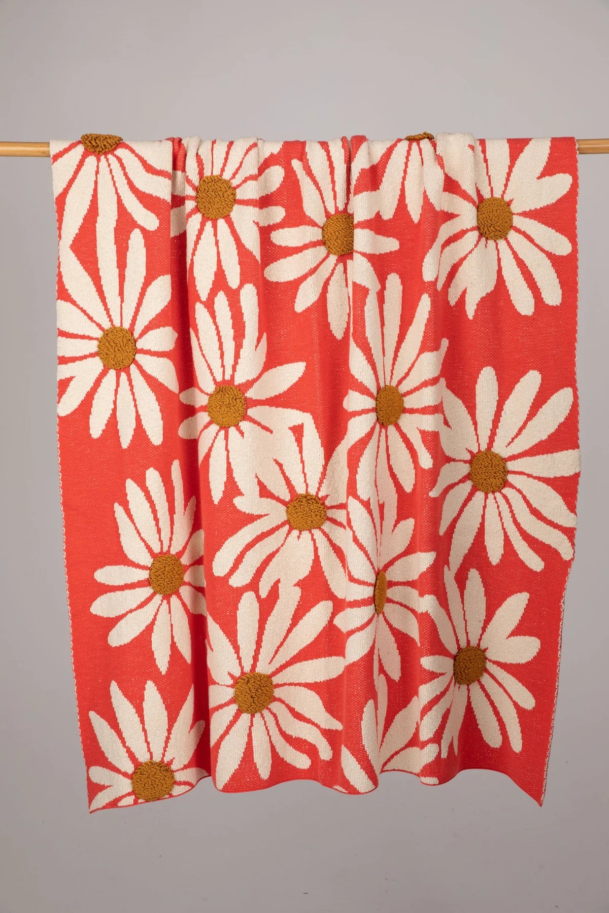 Scattered Daisy Tangerine Throw