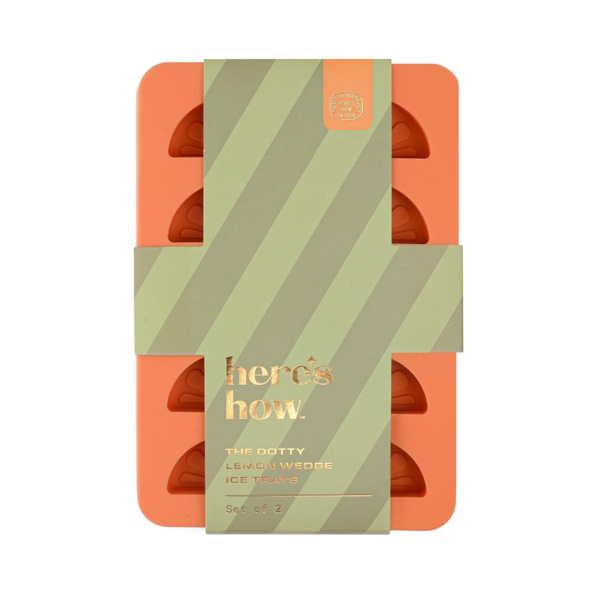 The Dotty Citrus Wedge Ice Trays - Set of 2 - Orange/Pink