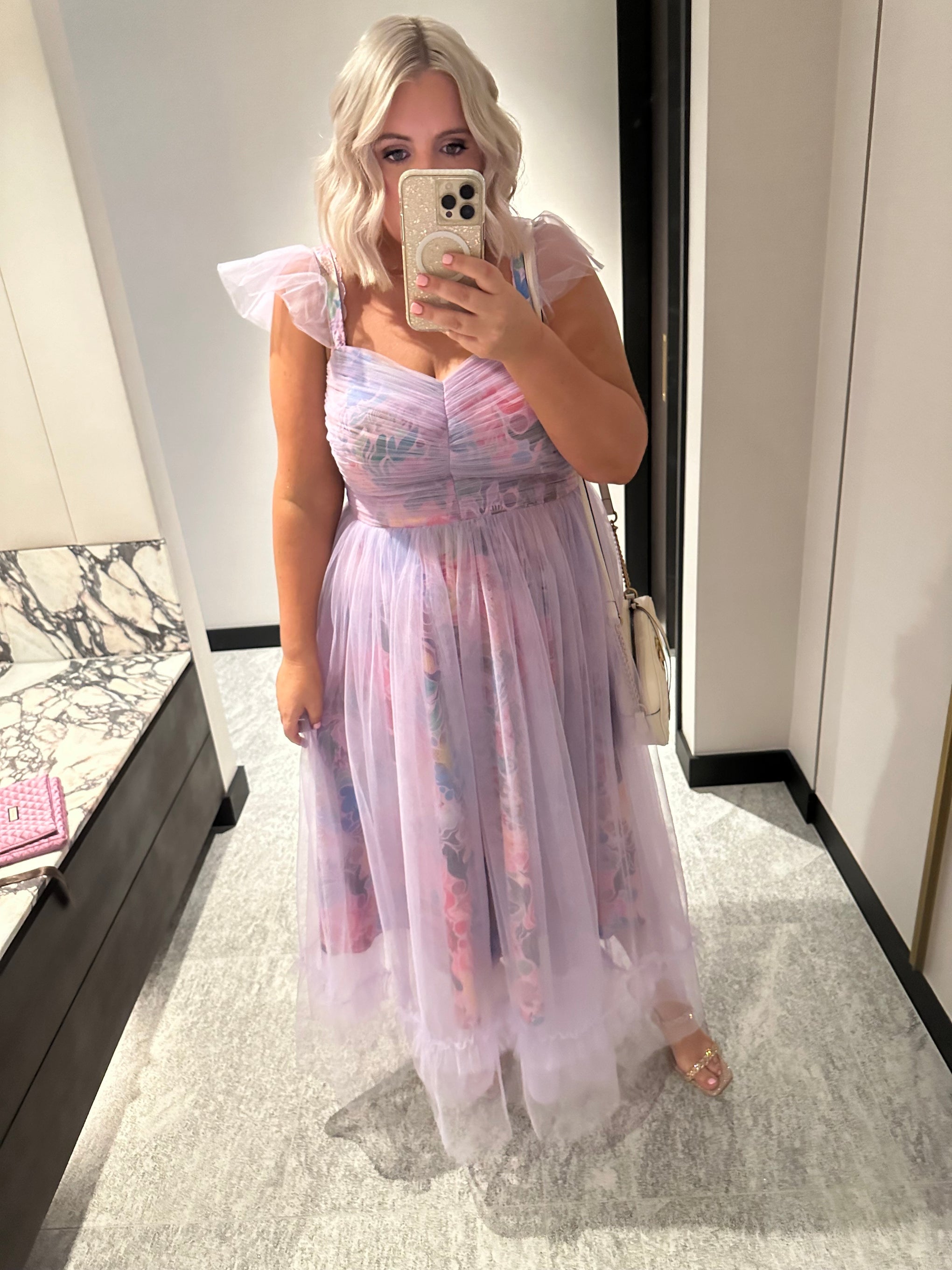 Princess Tulle Ruffle Maxi Dress in Aussie Lilac by Kasey Rainbow