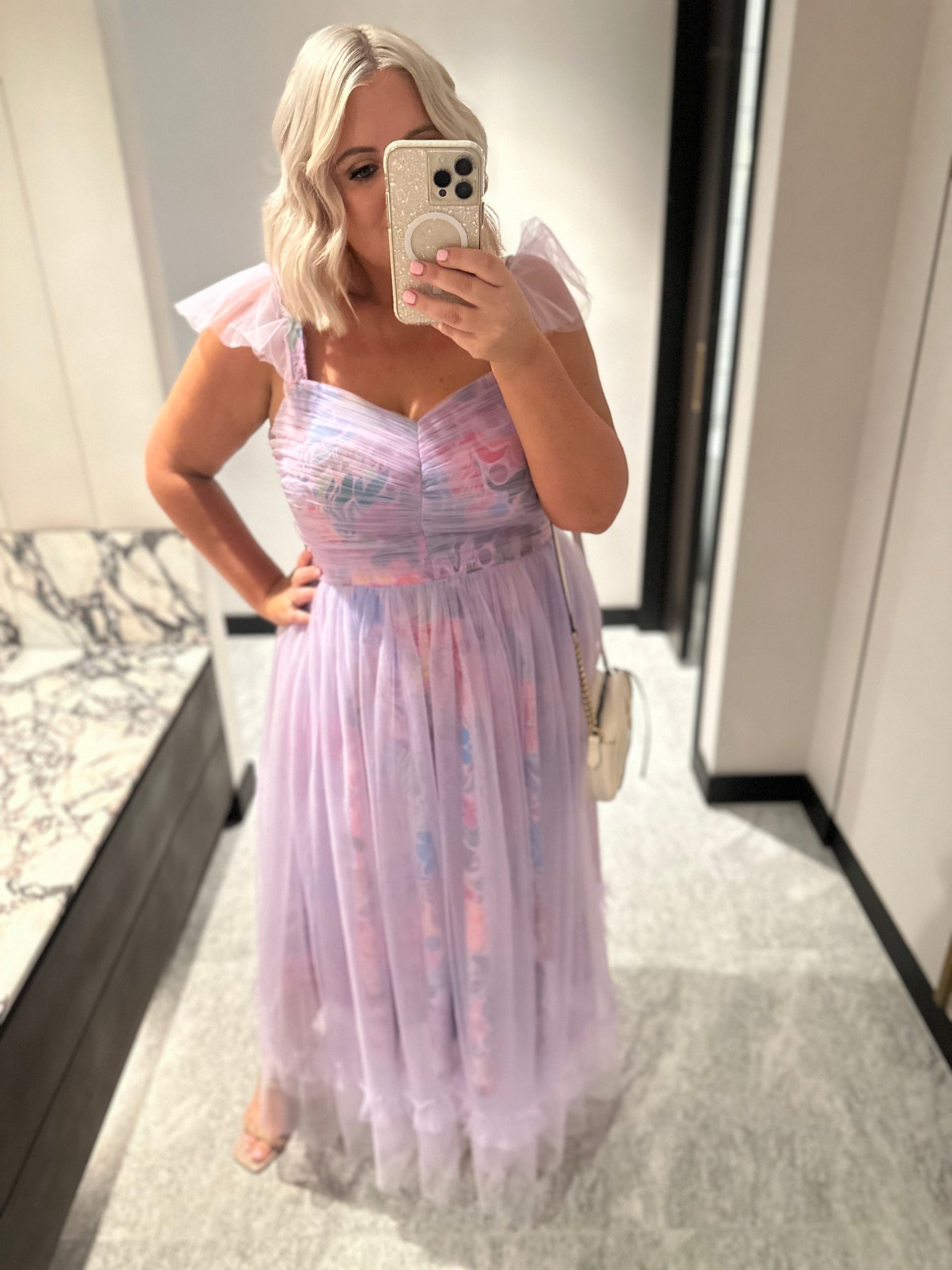 Princess Tulle Ruffle Maxi Dress in Aussie Lilac by Kasey Rainbow