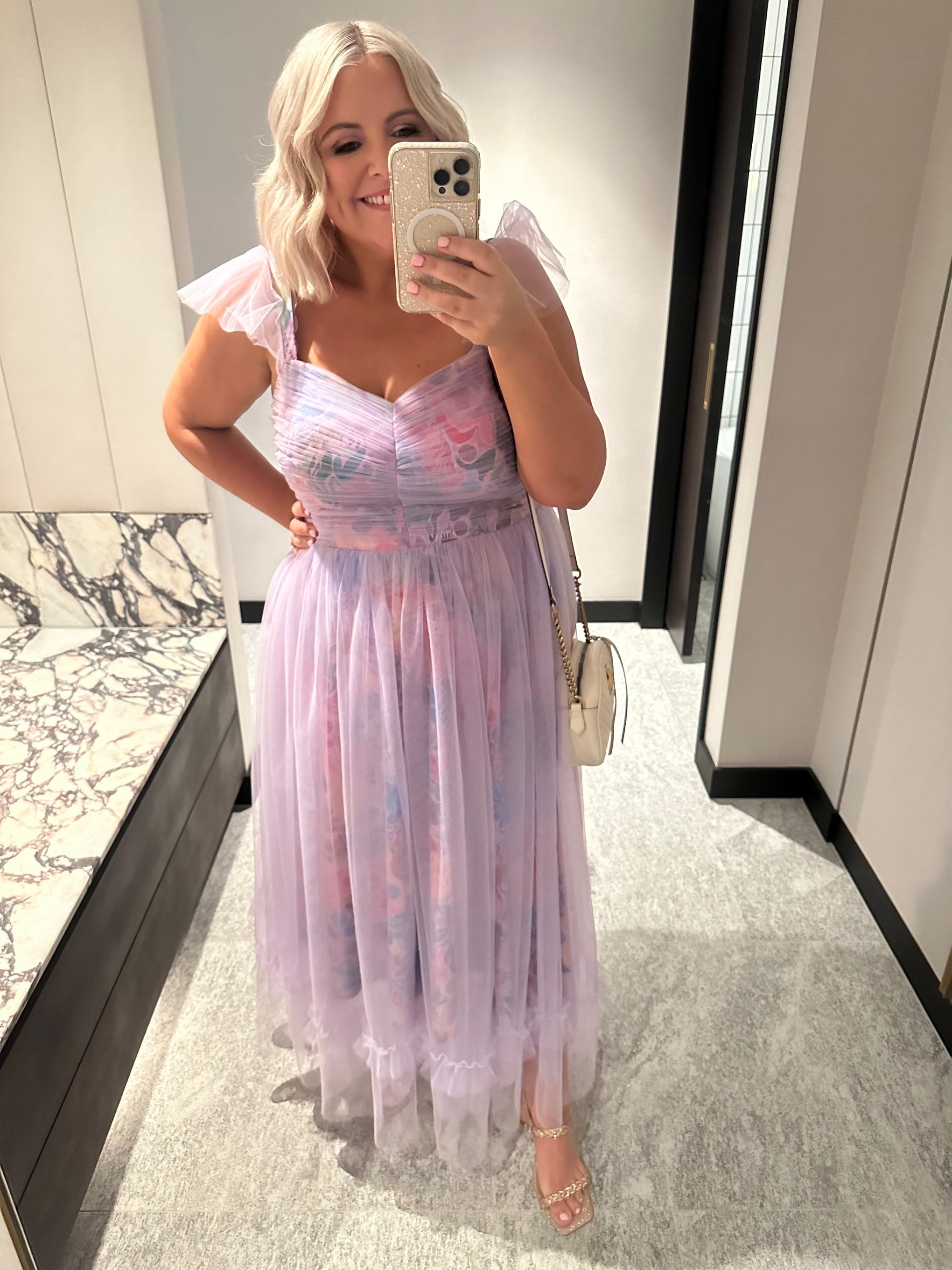 Princess Tulle Ruffle Maxi Dress in Aussie Lilac by Kasey Rainbow