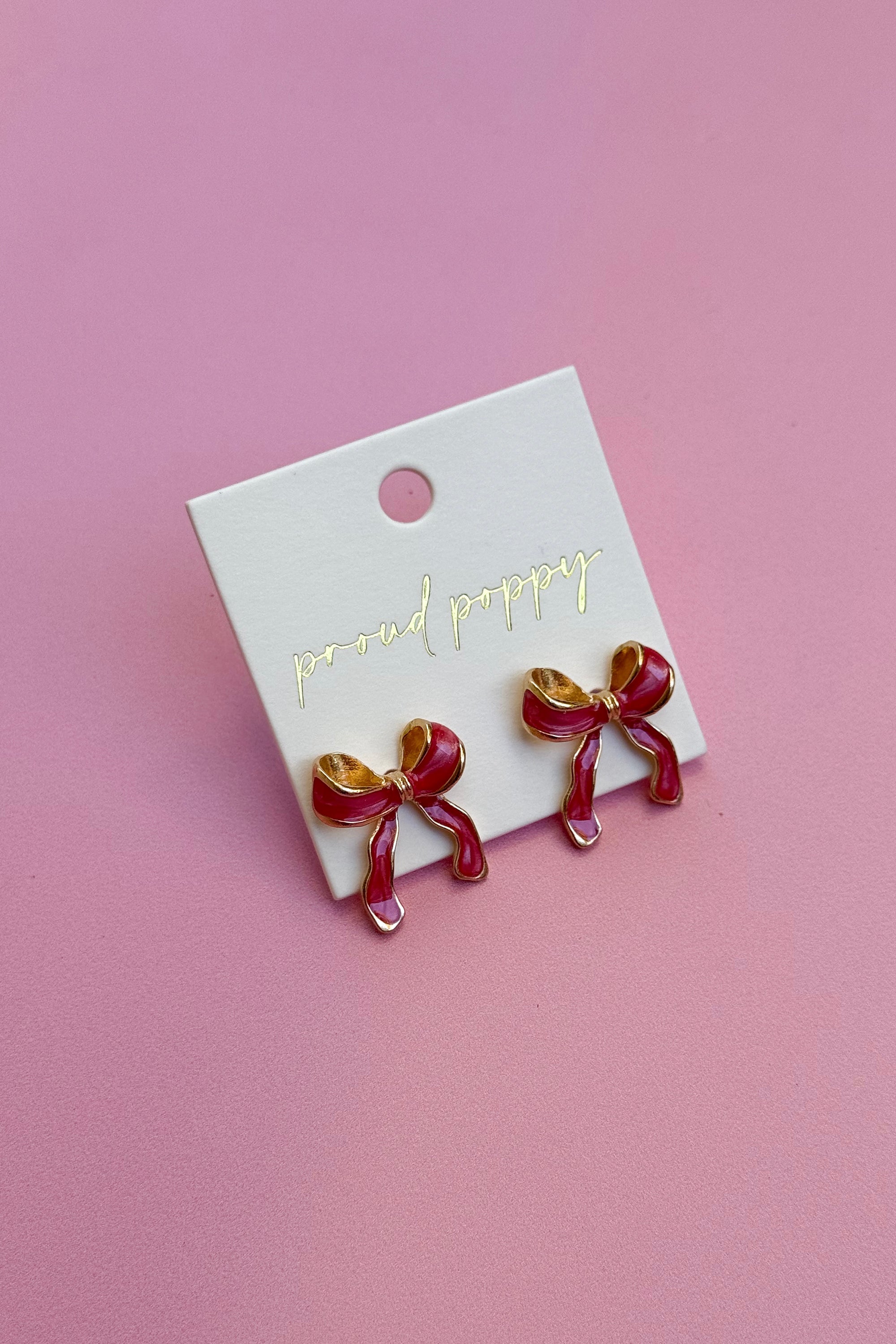 Red Bow Earrings