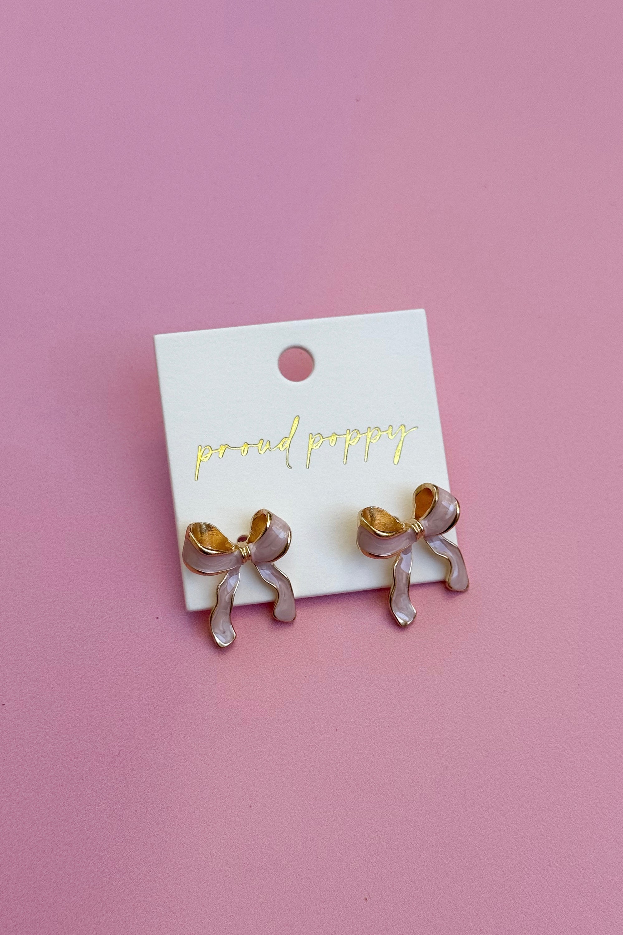 Pink Bow Earrings